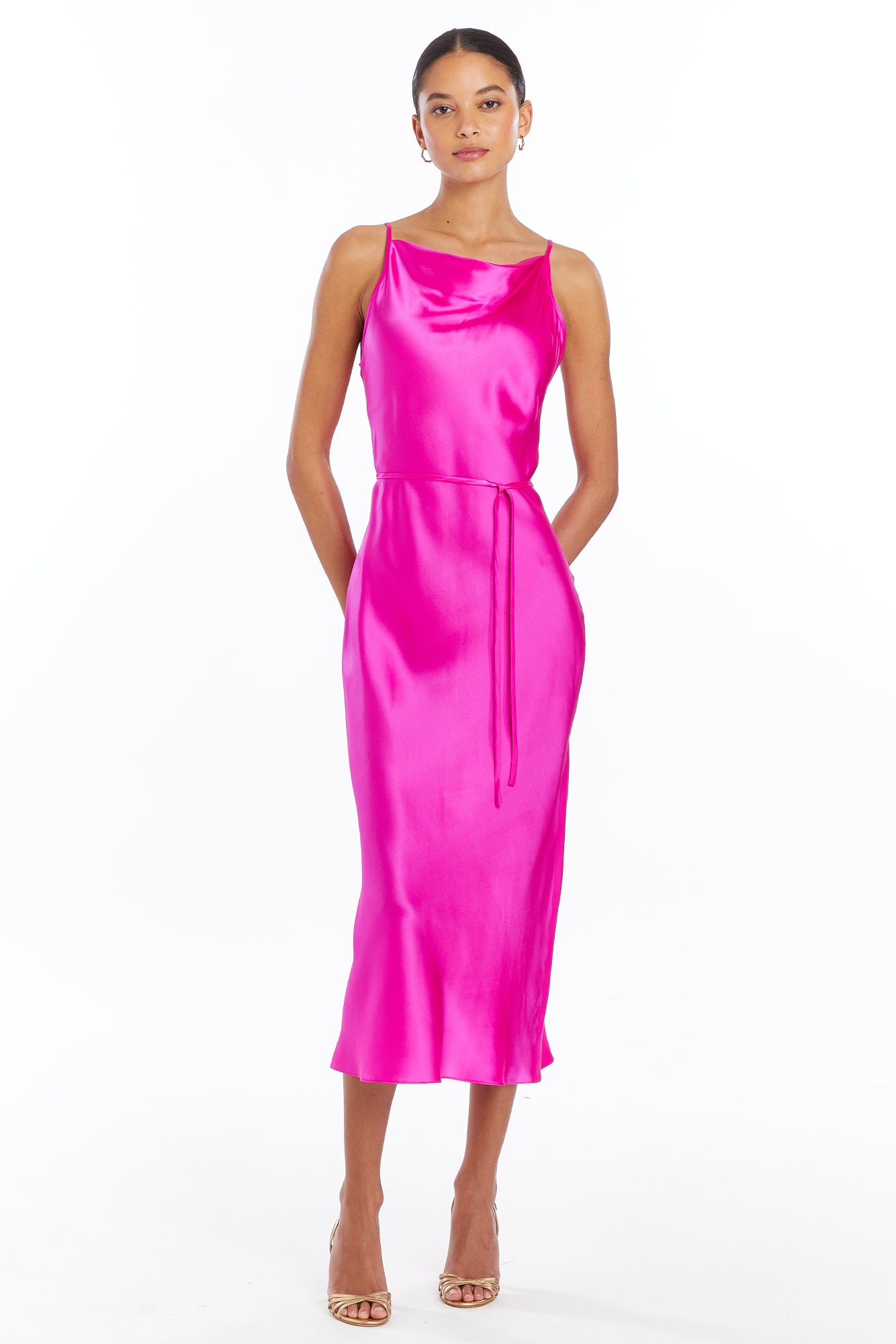 Amanda Uprichard hotsell 100% Silk Hot Pink Dress - Medium