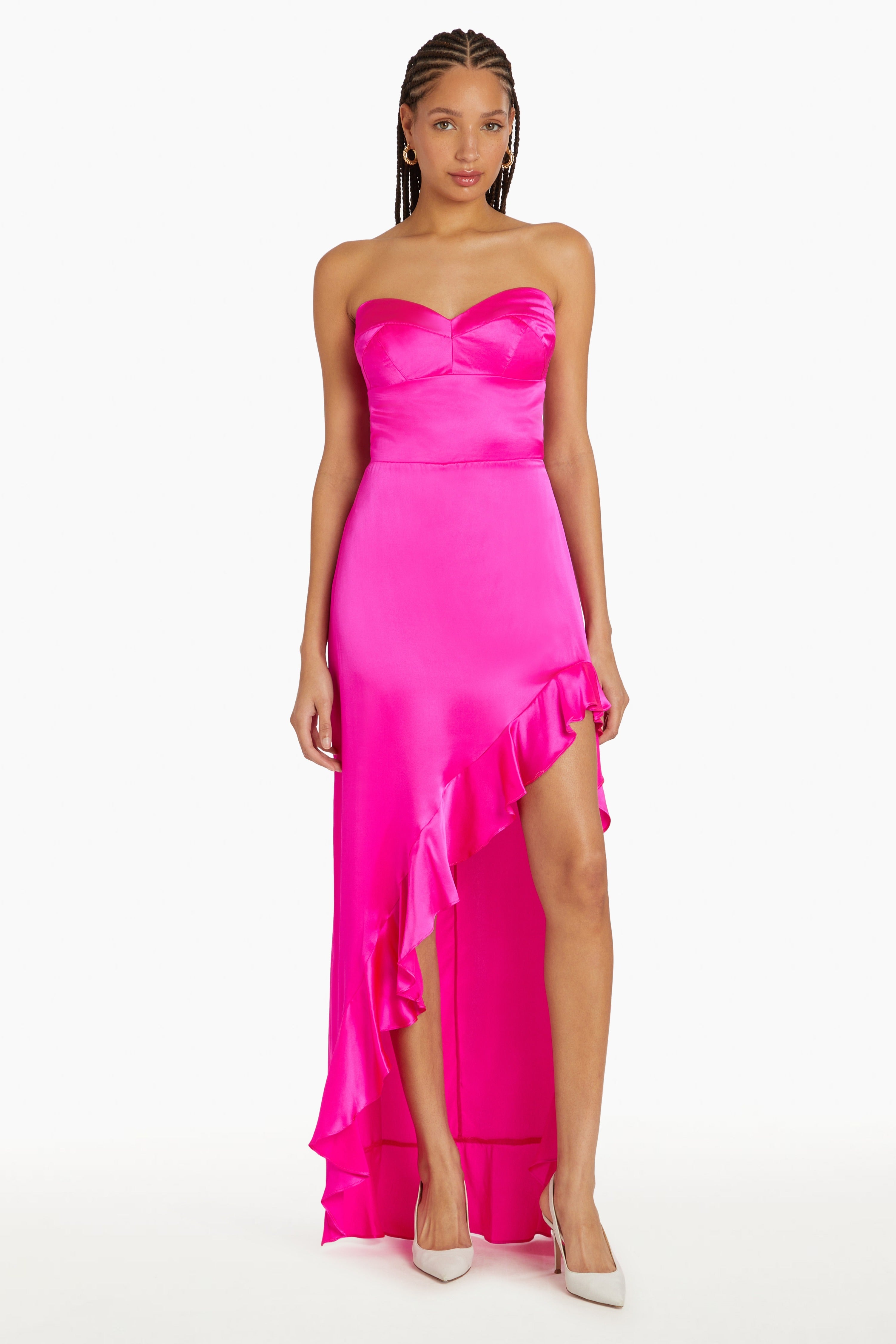 pink silk dress Draped Strappy Back Midi opt for a larger size Shop Trendy & Fashionable Women's