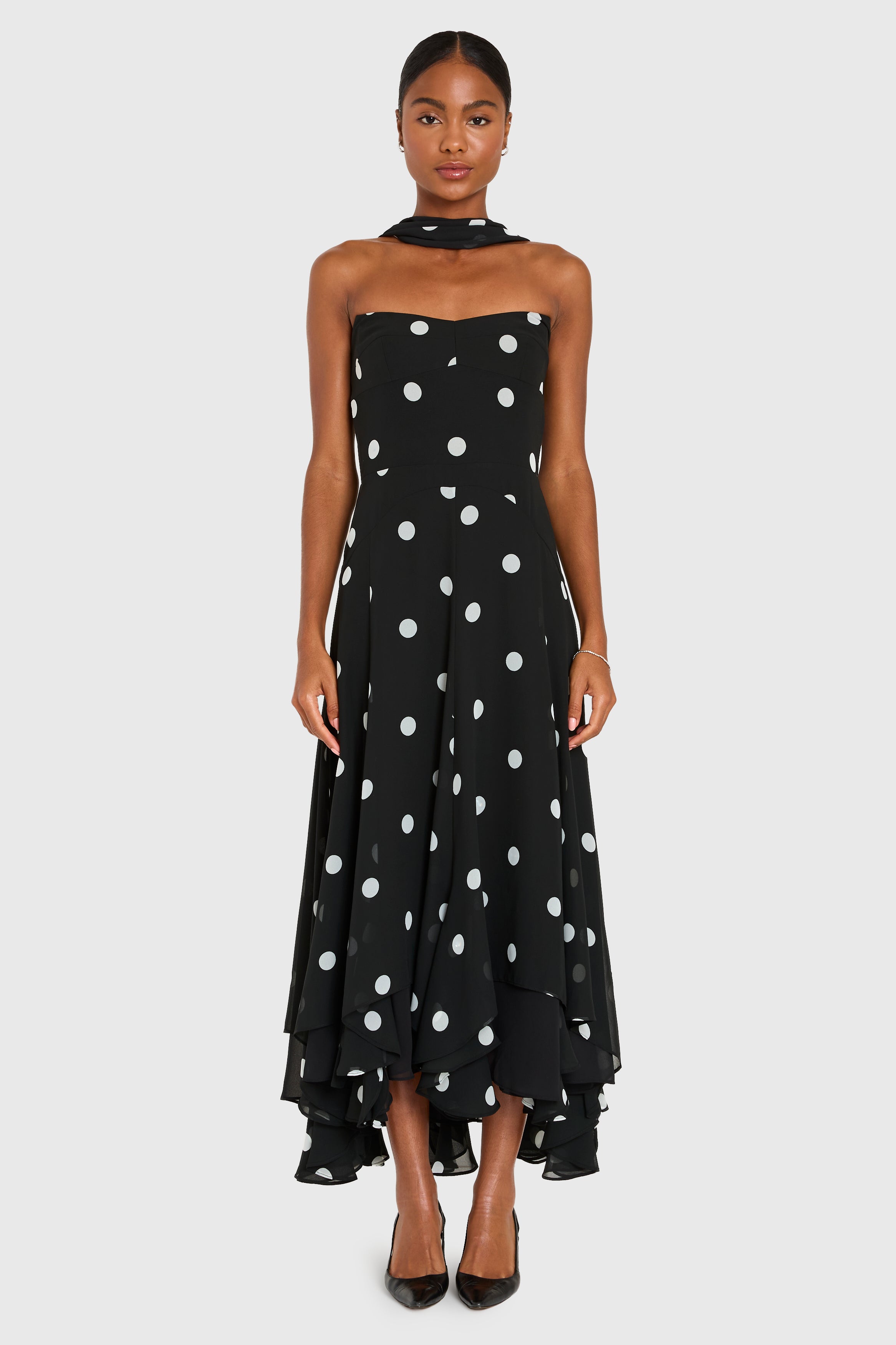 Monterey Dress With Scarf in Polka Dot Amanda Uprichard Monterey Dress With Scarf in Polka Dot Amanda Uprichard