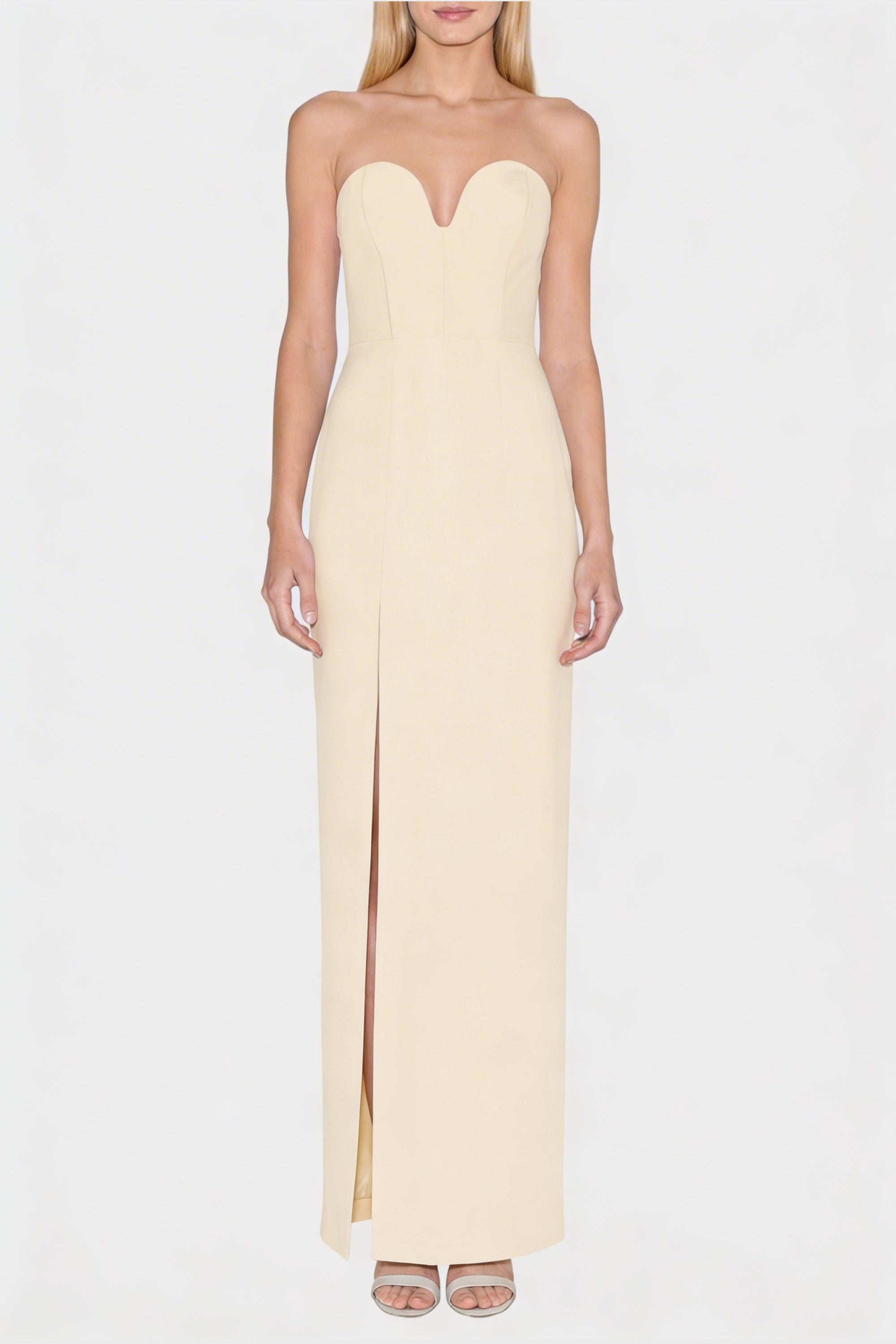 Strapless Maxi Cherri Gown in Cornsilk | XL | Amanda Uprichard Strapless Maxi Cherri Gown in Cornsilk | XL | Amanda Uprichard