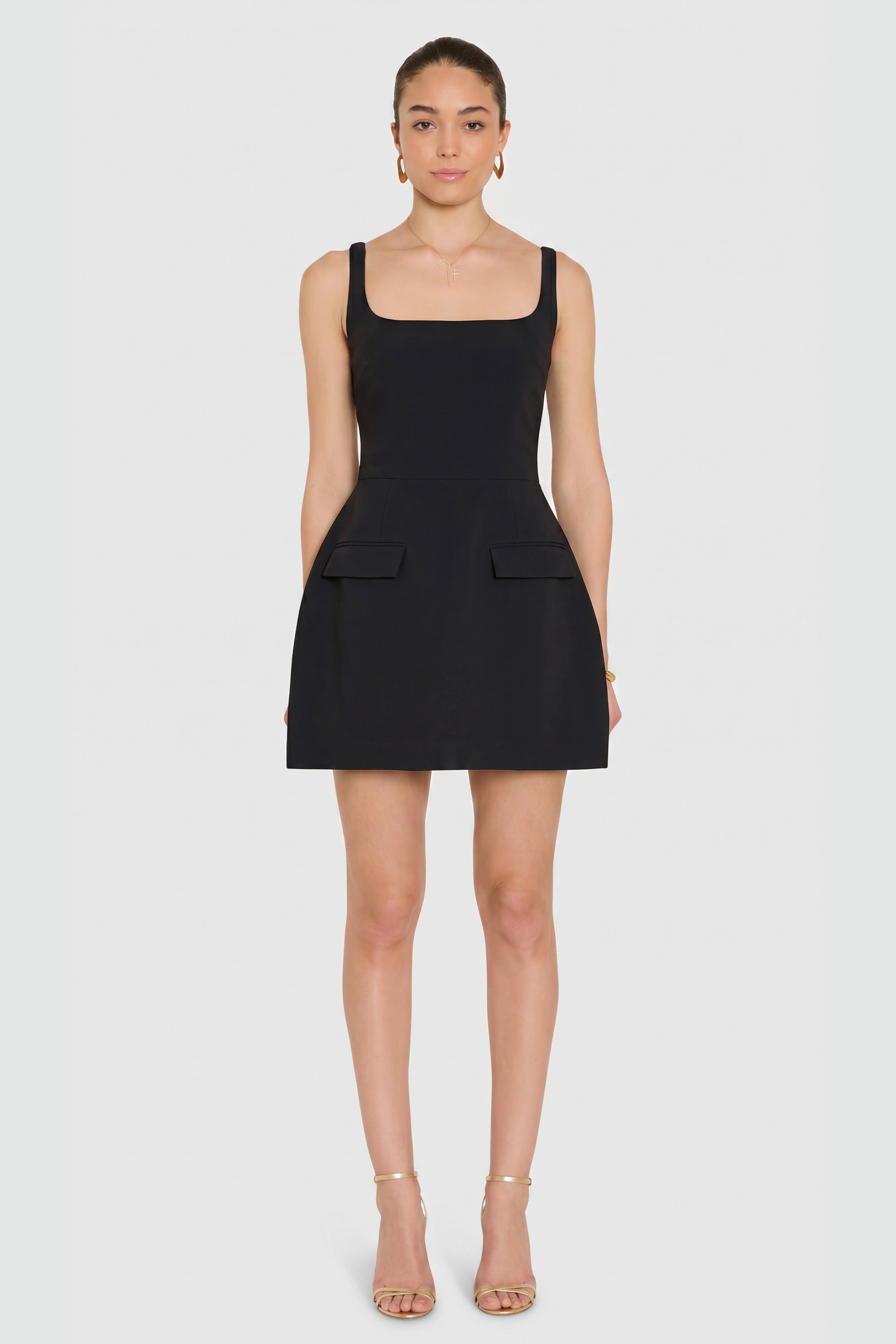 Amanda Uprichard Women's Lily Square Neck Cocktail Minidress - Black