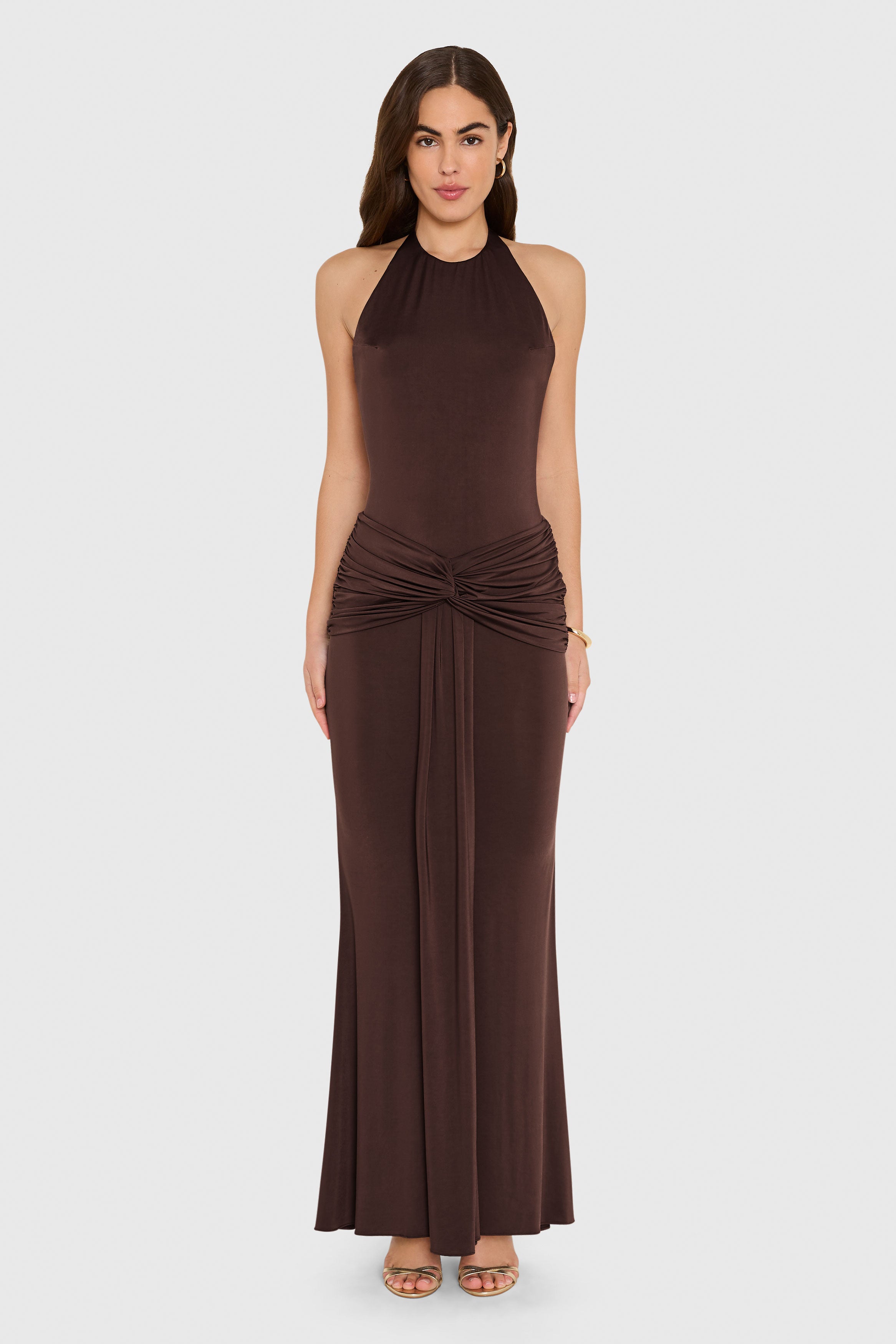 Amanda Uprichard Breana Maxi Dress in Brown