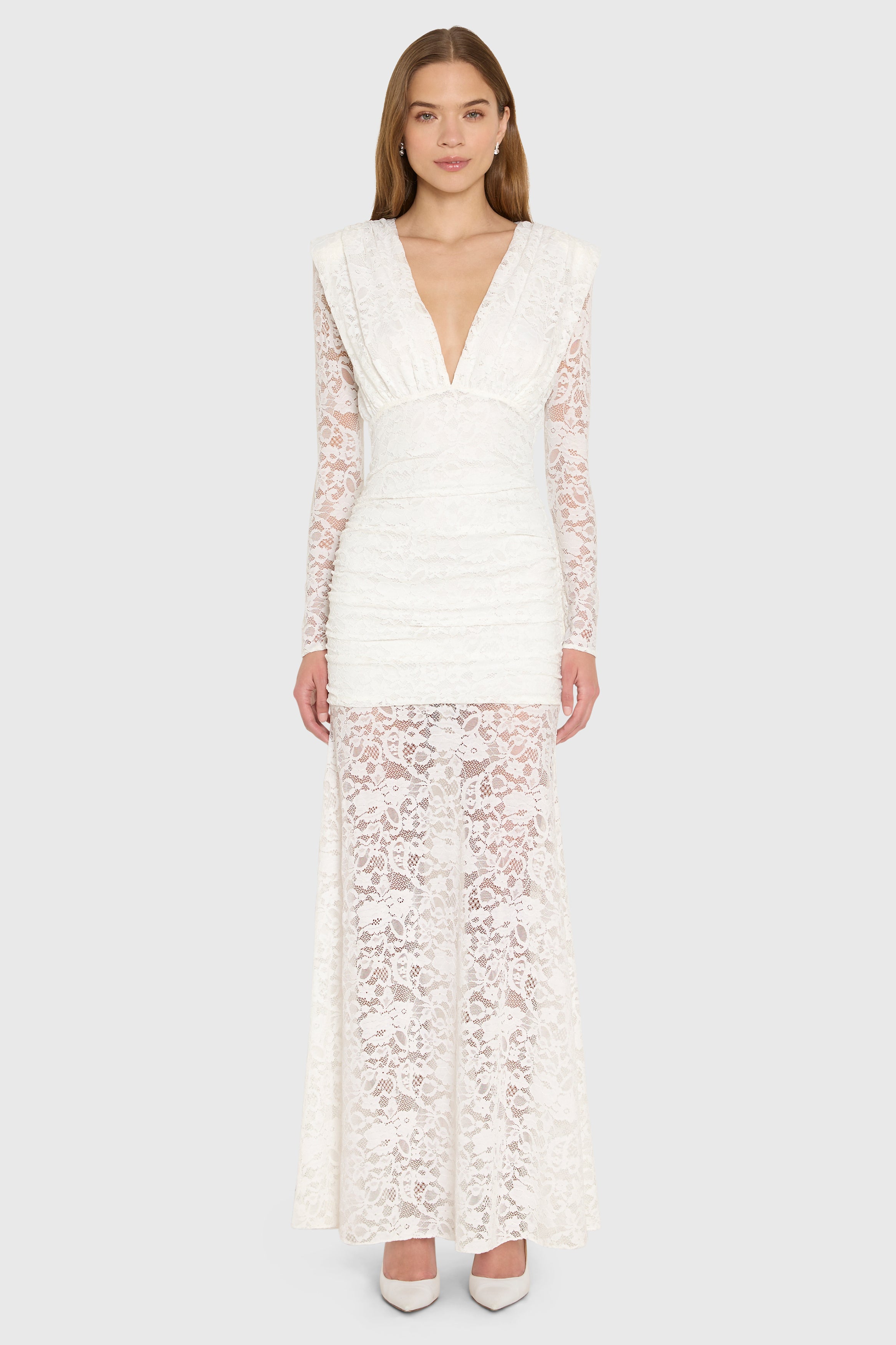Eva Lace Gown in White | Formal Lace Evening Gown - Amanda Uprichard Eva Lace Gown in White | Formal Lace Evening Gown - Amanda Uprichard