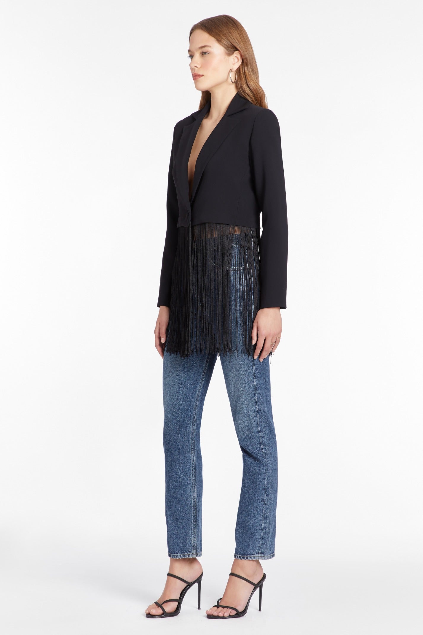 Zara sale fringe blazer