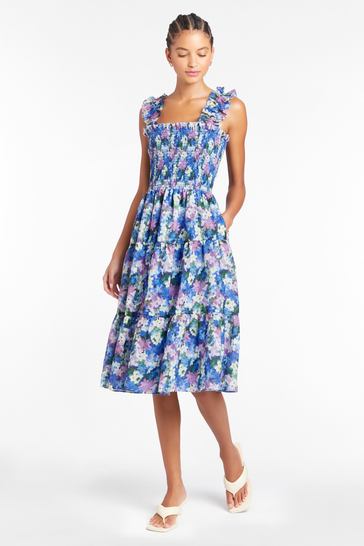 Amanda uprichard shop smocked midi dress