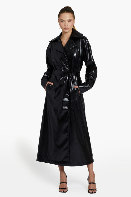 Lansing Coat in Patent Leather view 2