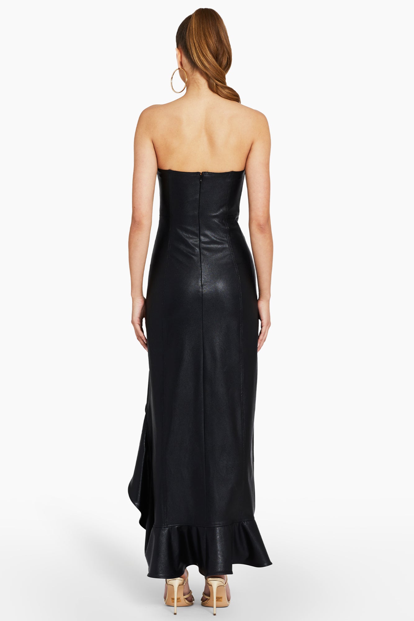 Cecilia De Bucourt X Free People Goddess Maxi Dress Black Leather Trim NWT  XS | eBay