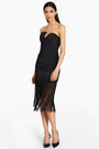 Strapless Puzzle Dress with Fringe