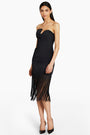Strapless Puzzle Dress with Fringe View 4