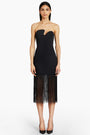 Strapless Puzzle Dress with Fringe