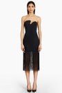 Strapless Puzzle Dress with Fringe View 1