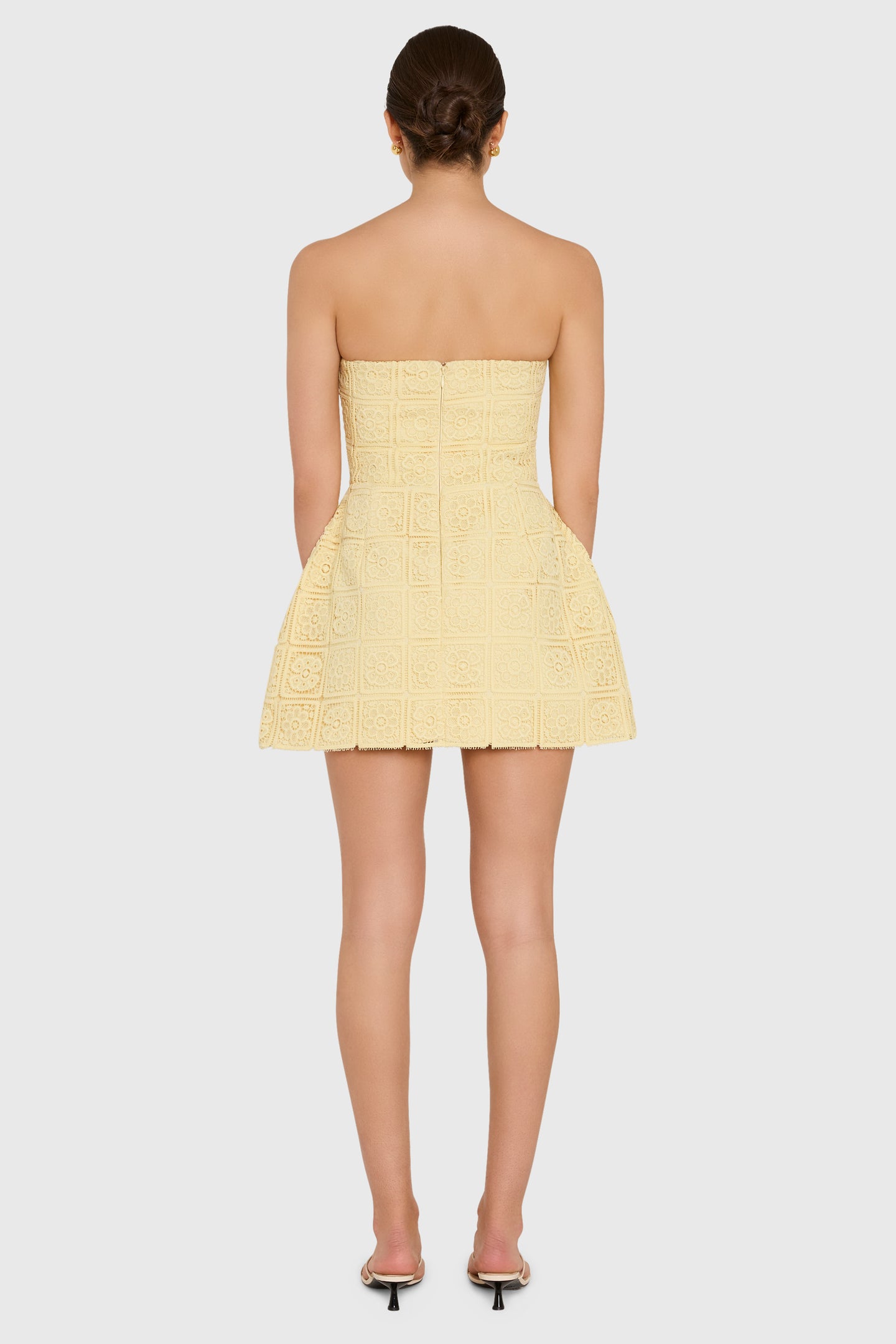Strapless Bethany Romper in Crochet Lace View 3