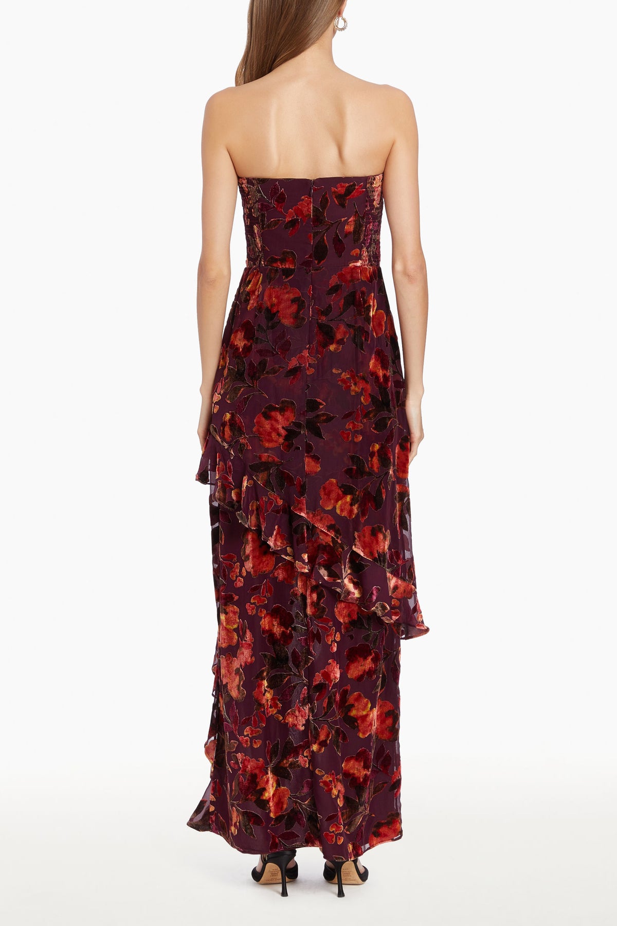 Amanda Uprichard Magnolia Maxi in Sorrel - back view