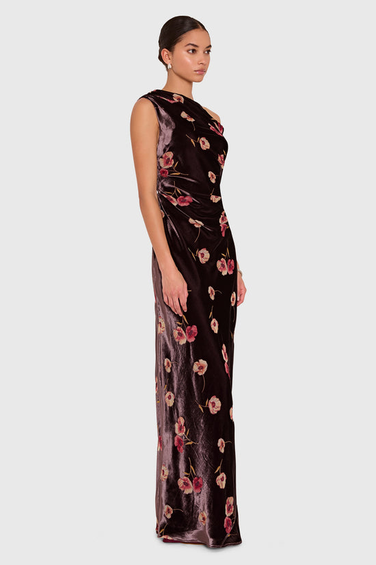 Amanda Uprichard Anitta Gown in Sweet Ember - side view