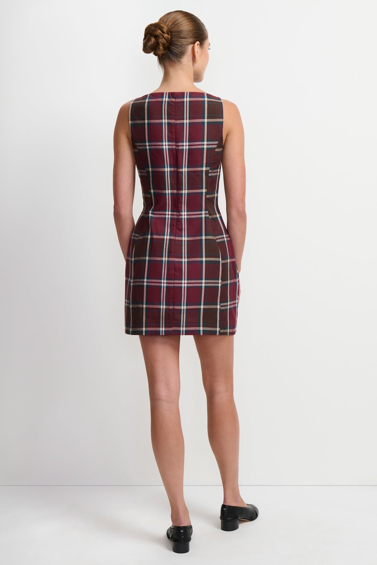 Amanda Uprichard Tonya Dress in Plaid - back view