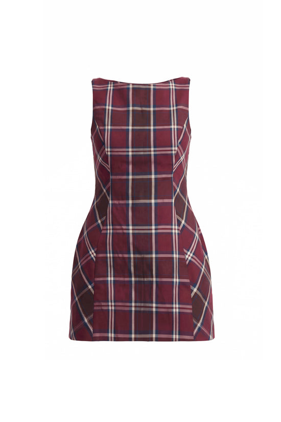 Amanda Uprichard Tonya Dress in Plaid - shown on invisible mannequin