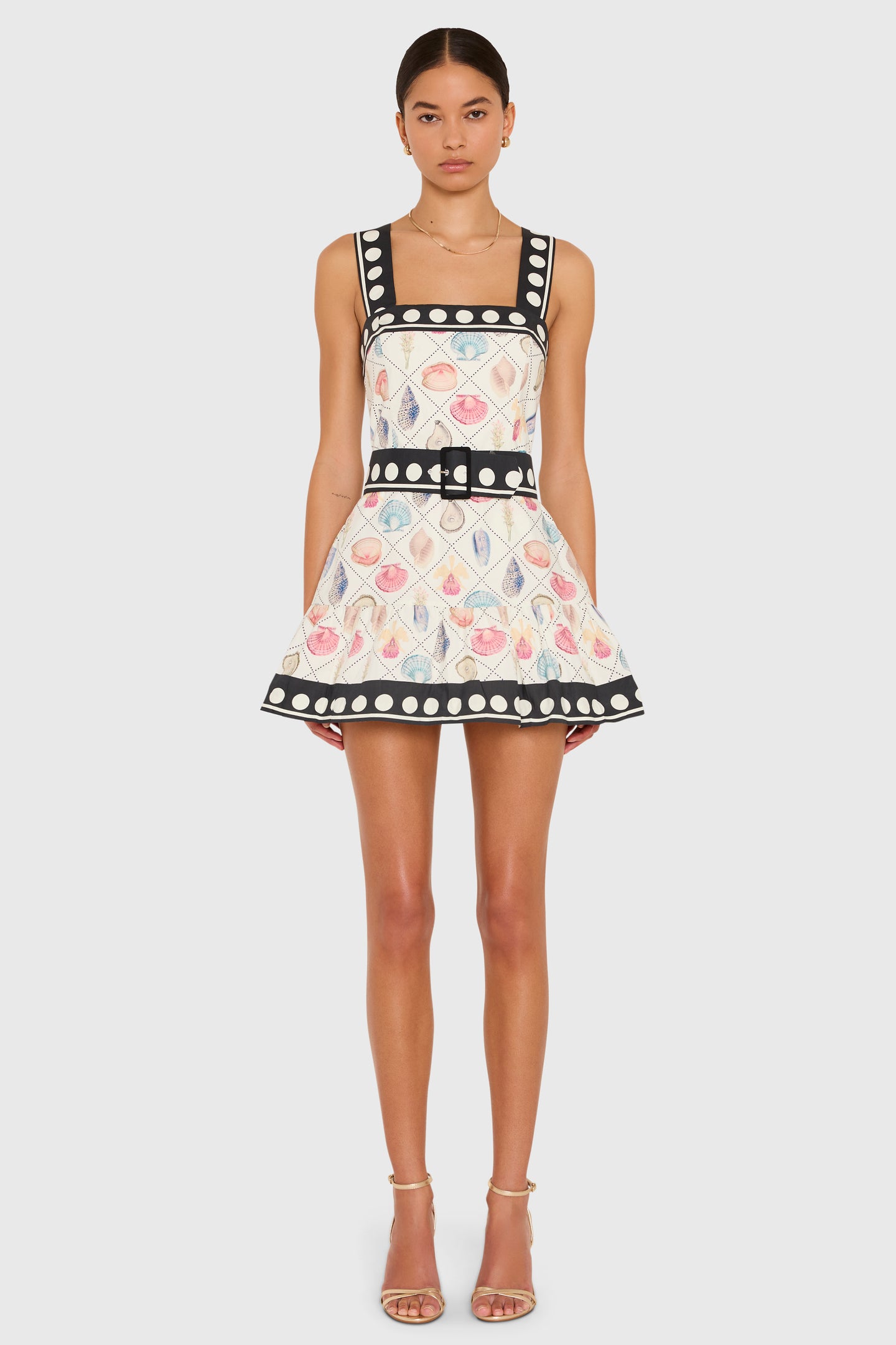 Lena Skort Romper in Coastal Dot View 1