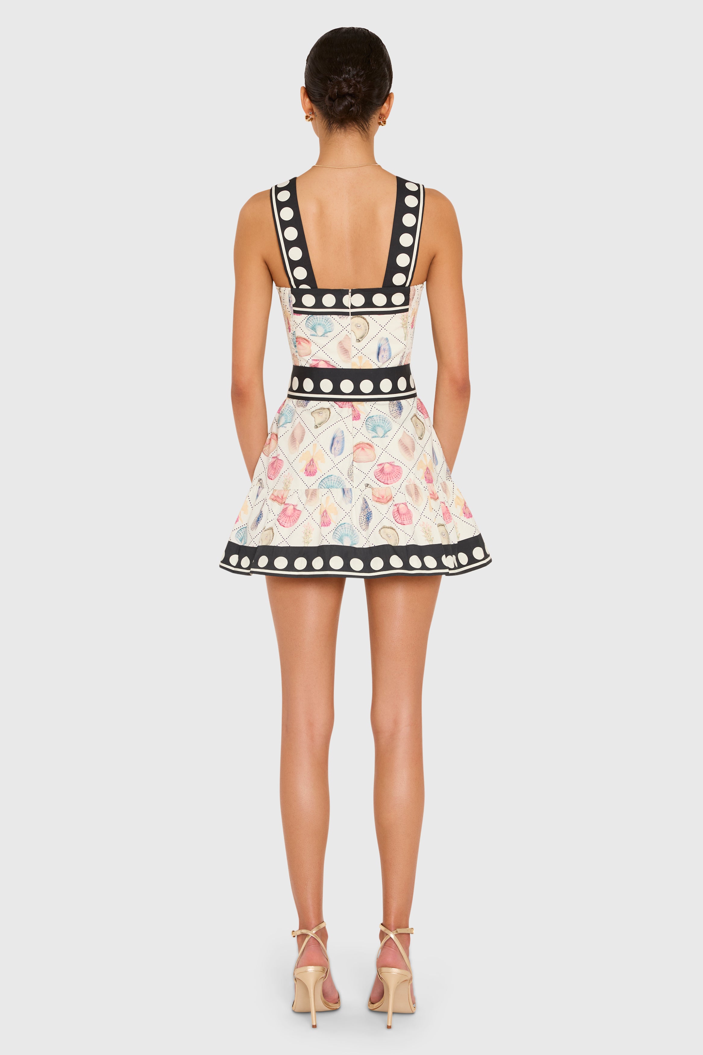 Lena Skort Romper in Coastal Dot