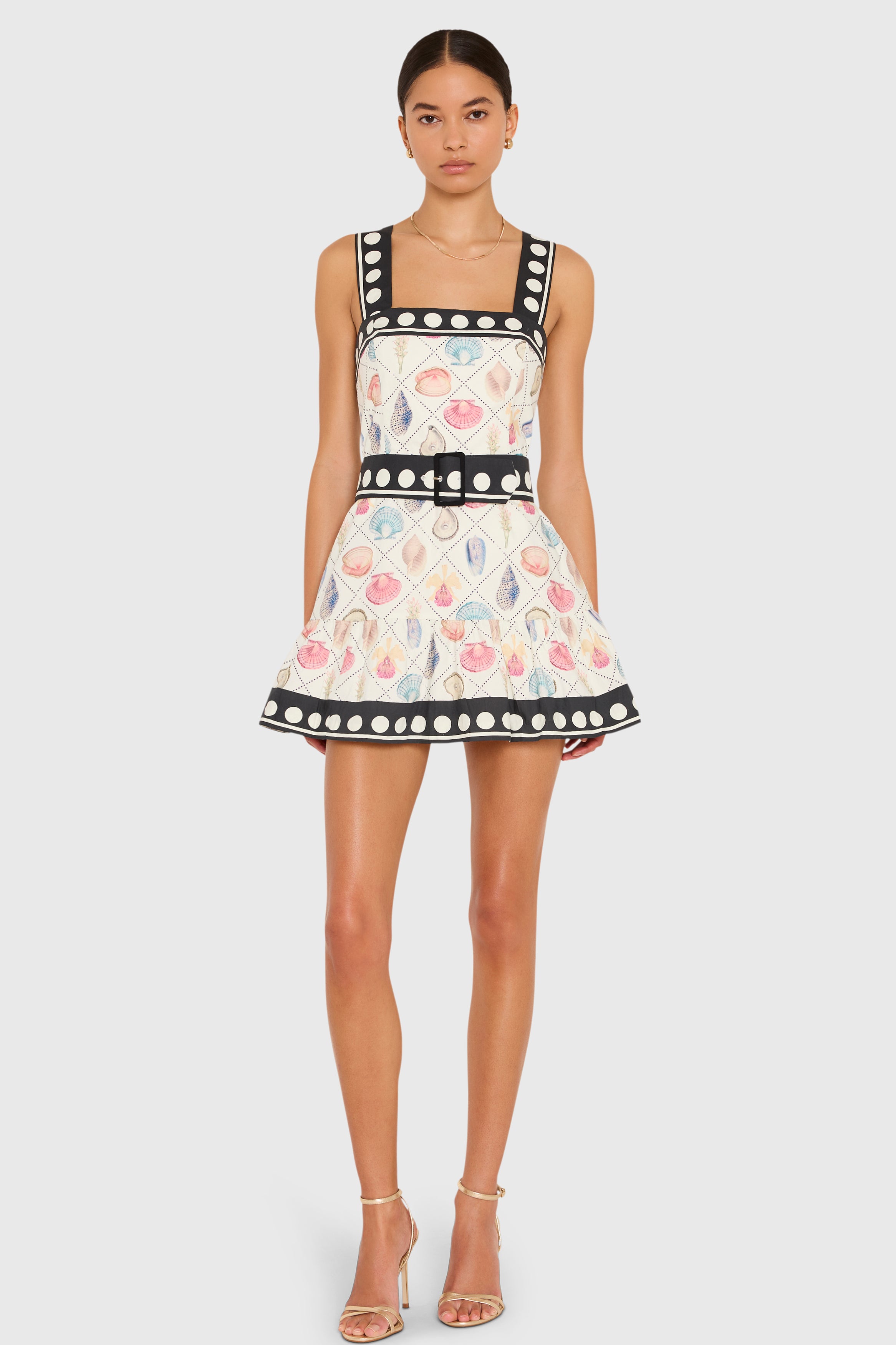 Lena Skort Romper in Coastal Dot