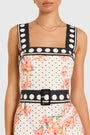 Lena Skort Romper in Hibiscus Dot View 4