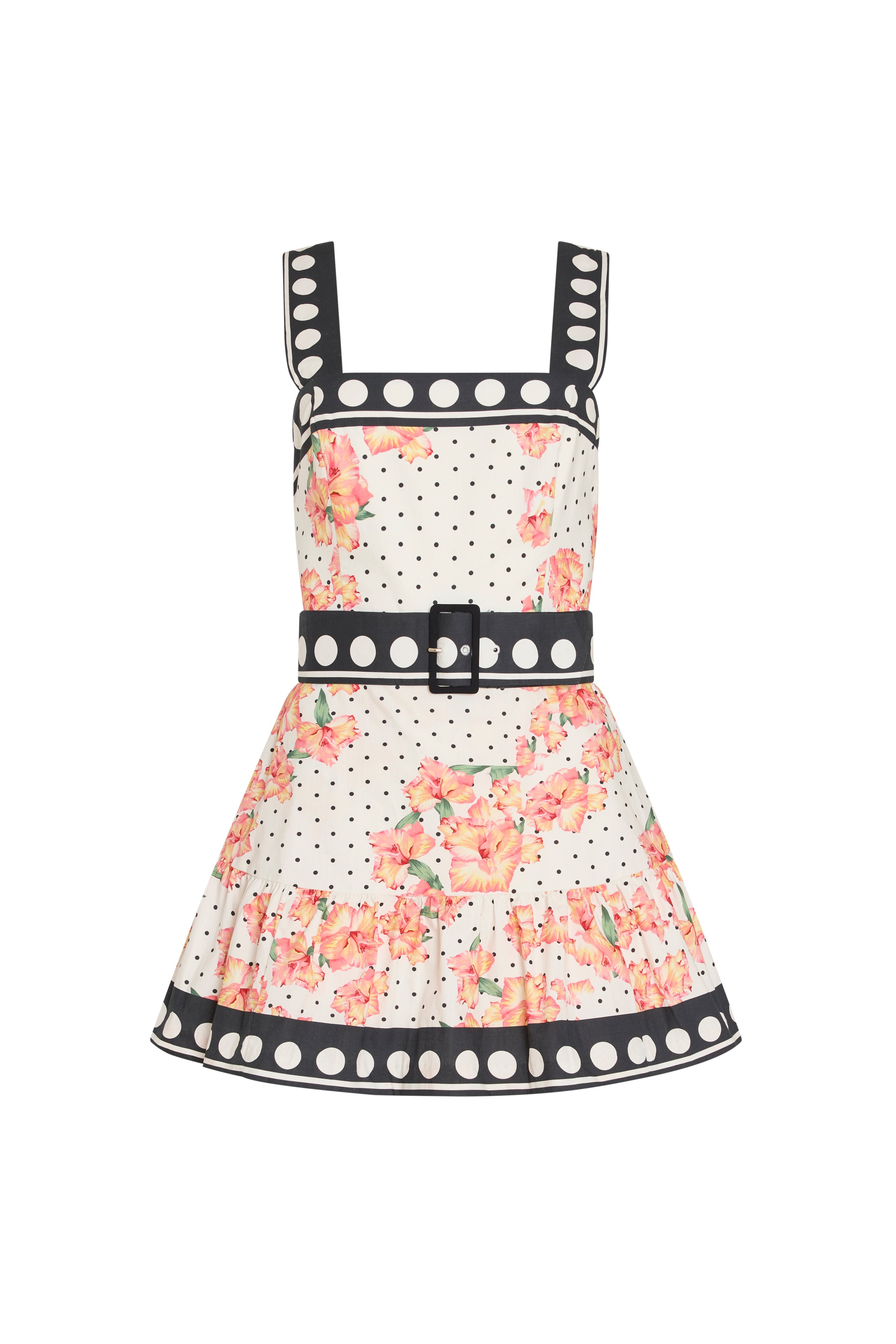 Lena Skort Romper in Hibiscus Dot