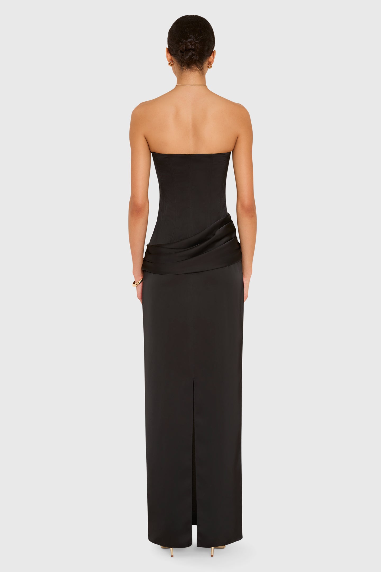 Rue Gown in Black - Full Length Strapless Dress - Amanda Uprichard Rue Gown in Black - Full Length Strapless Dress - Amanda Uprichard