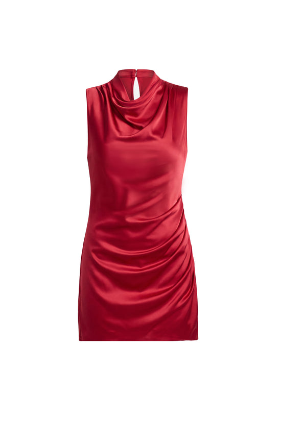Amanda Uprichard Moraine Dress in Charmeuse in Rosette - shown on an invisible mannequin
