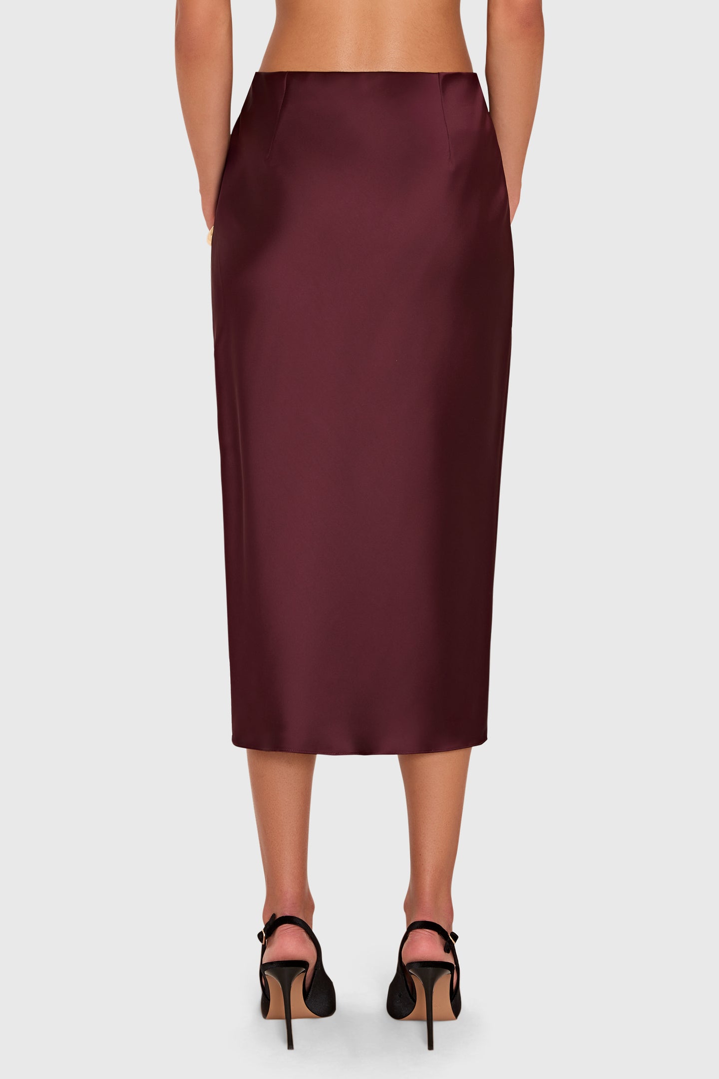 Amanda Uprichard Maci Skirt in Oxblood - back view