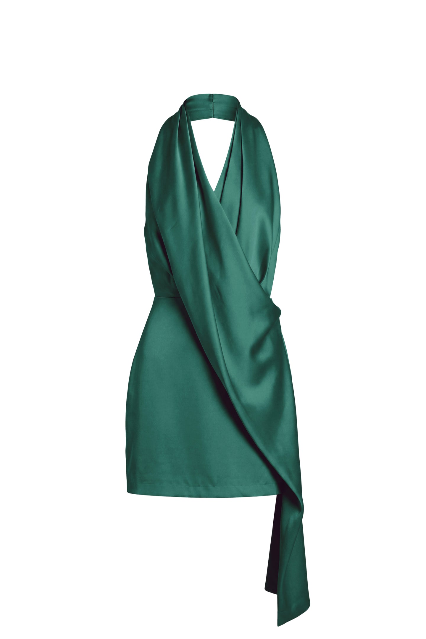 Amanda Uprichard Alyssa Dress in Malachite - shown on invisible mannequin
