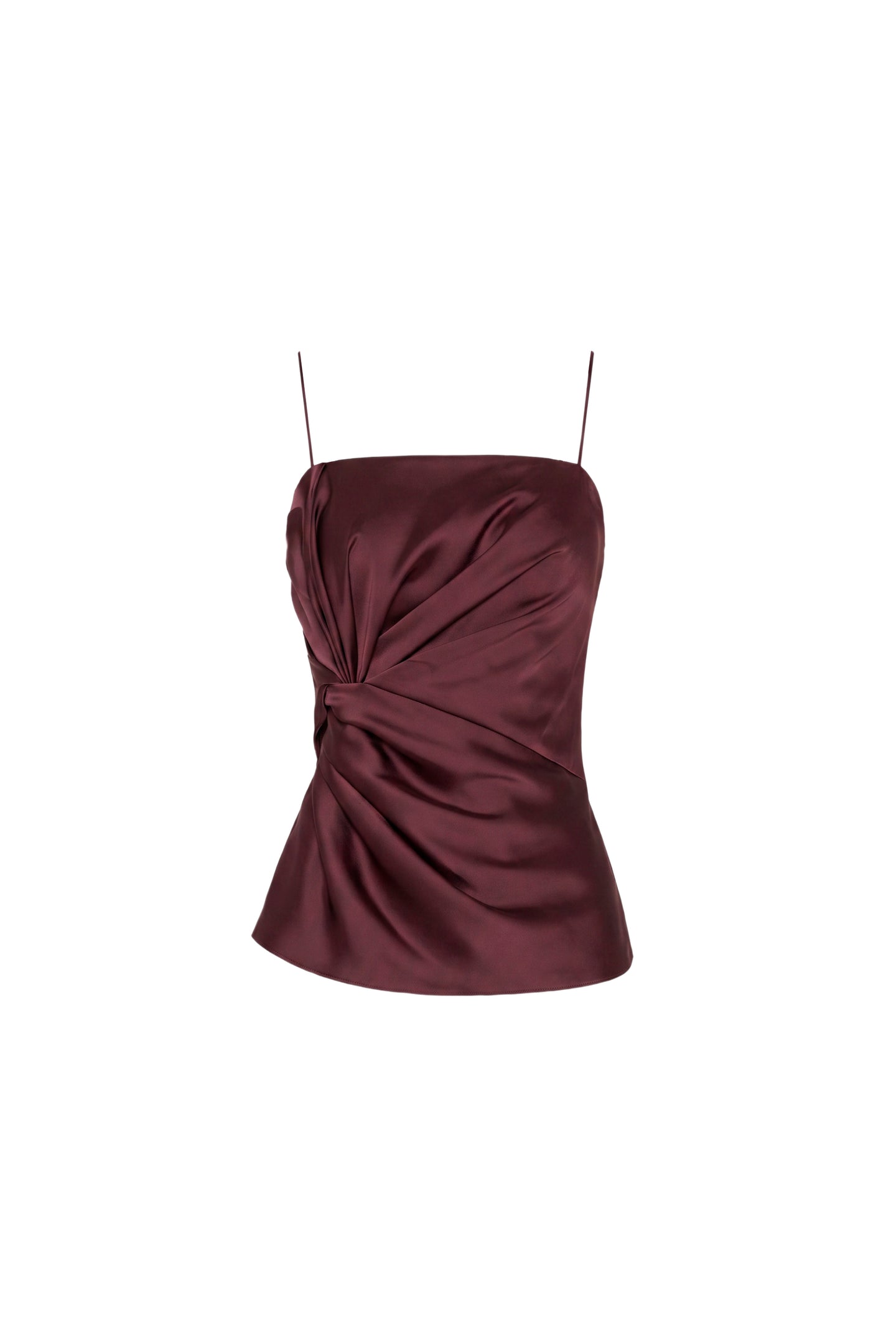 Amanda Uprichard Maci Top in Oxblood - shown on invisible mannequin