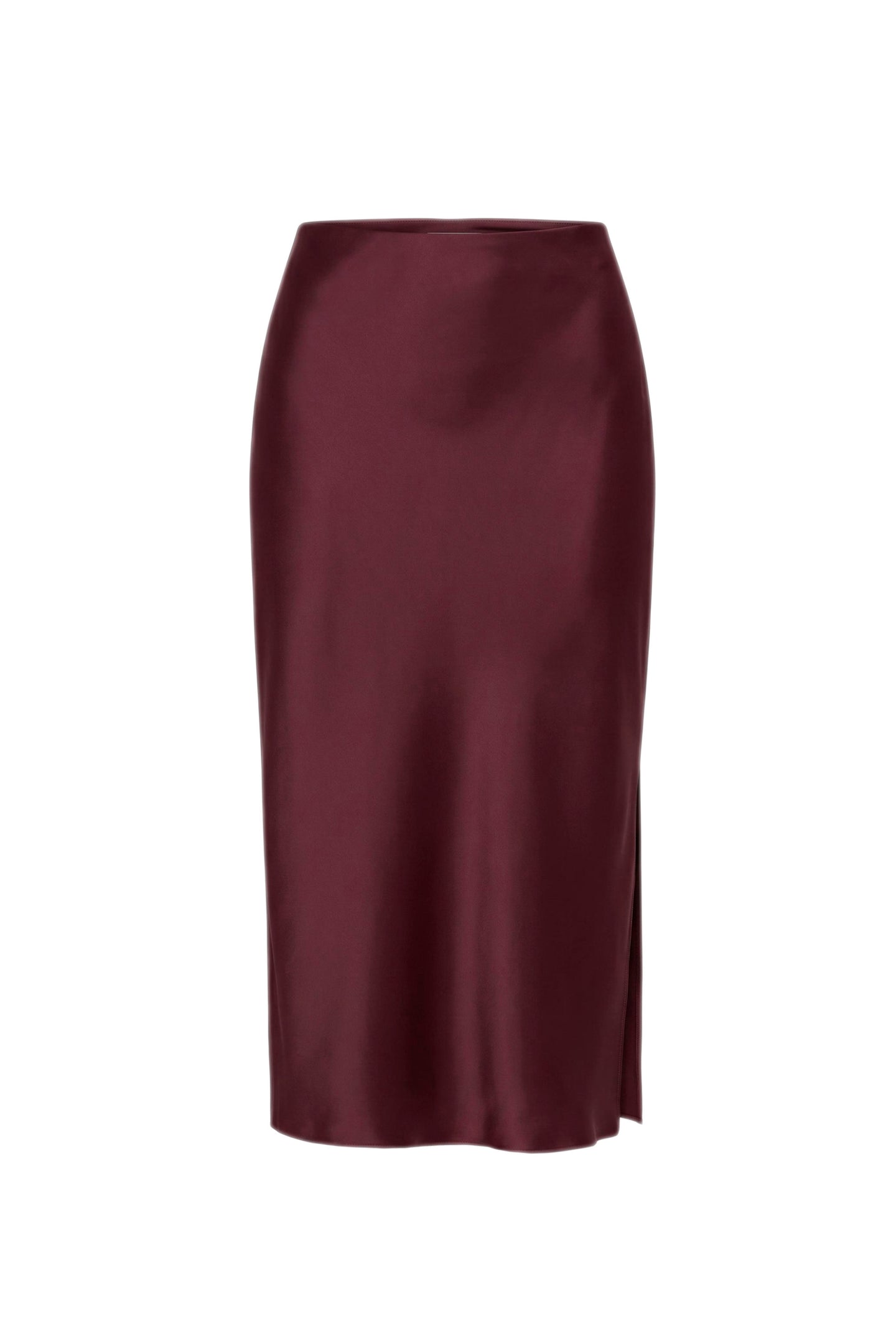Amanda Uprichard Maci Skirt in Oxblood - shown on invisible mannequin