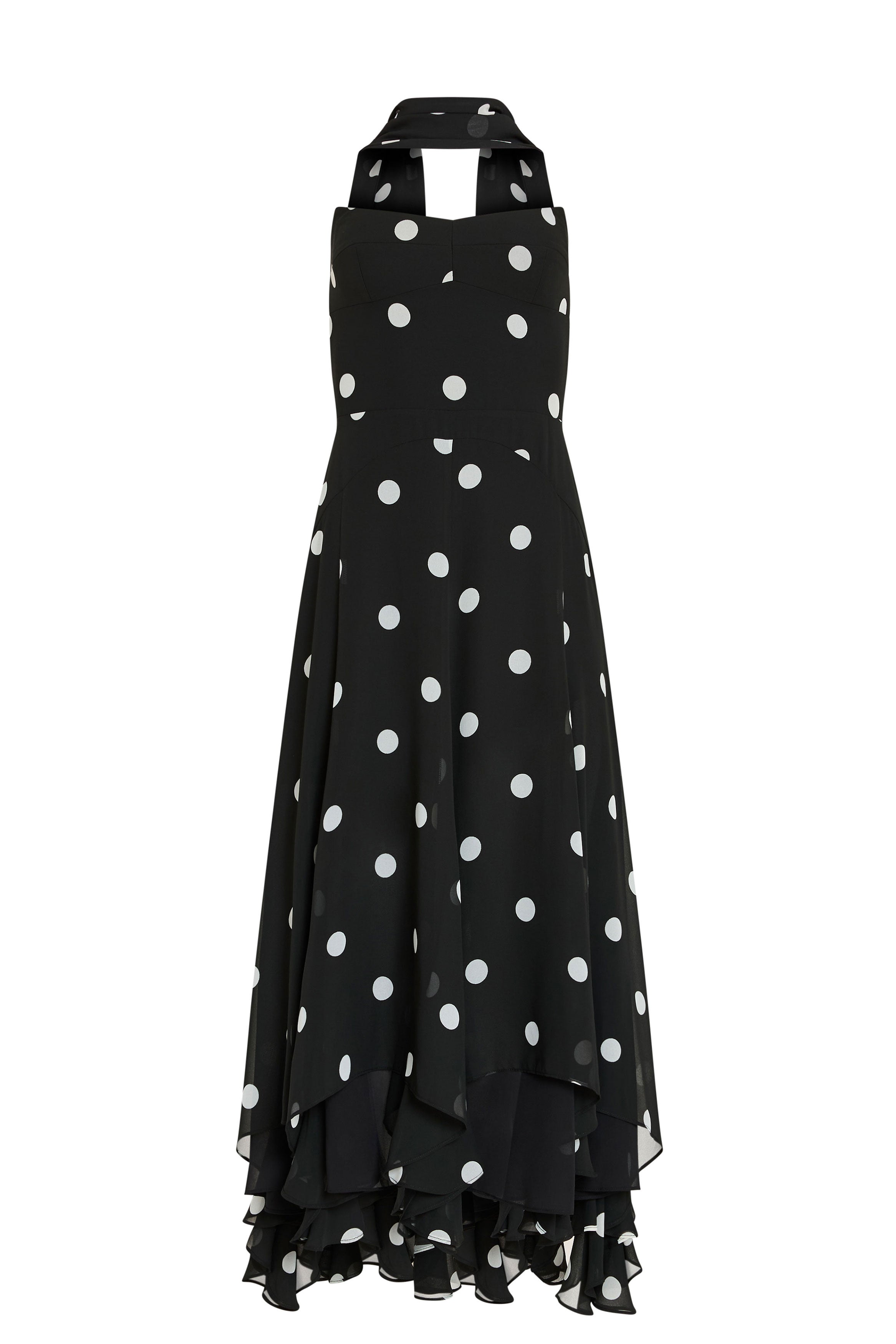 Monterey Dress With Scarf in Polka Dot