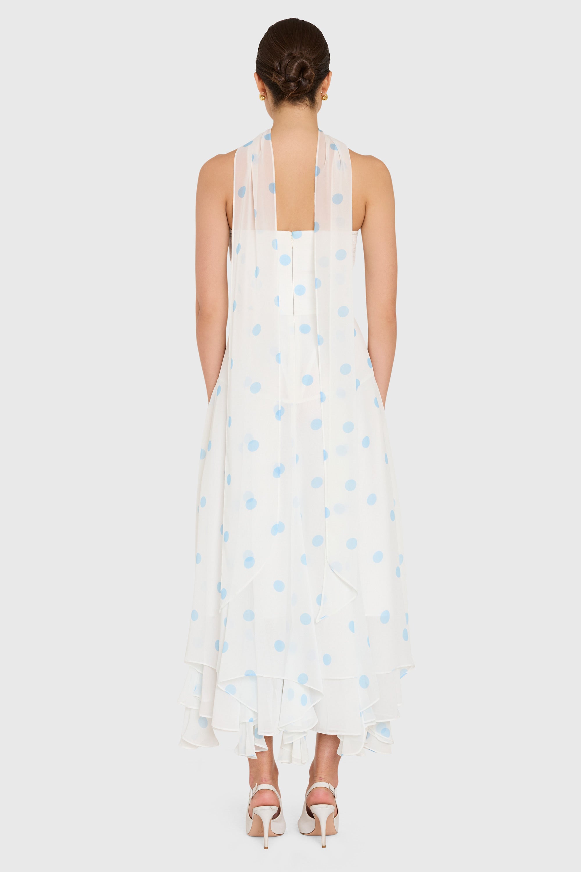 Monterey Dress With Scarf in Polka Dot view 3