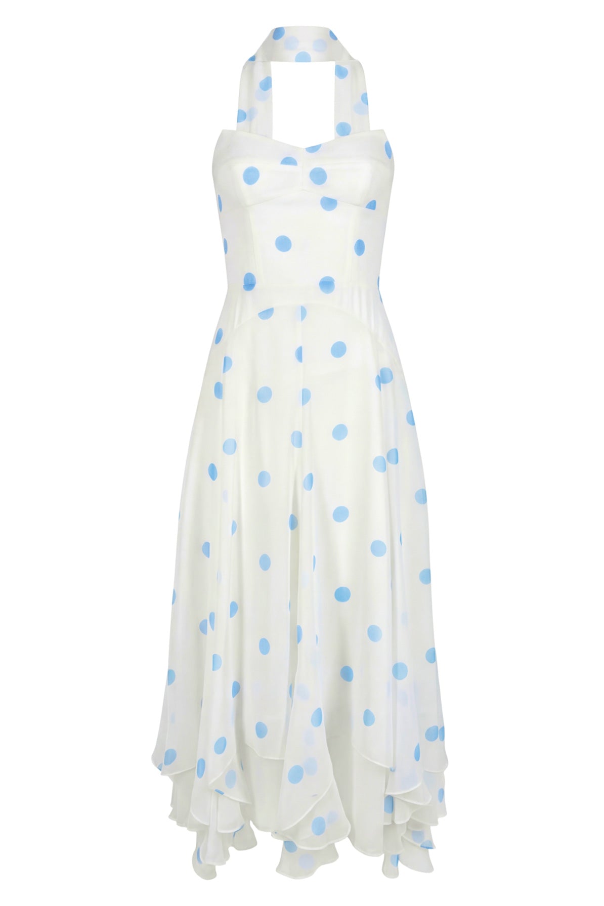 Monterey Dress With Scarf in Polka Dot