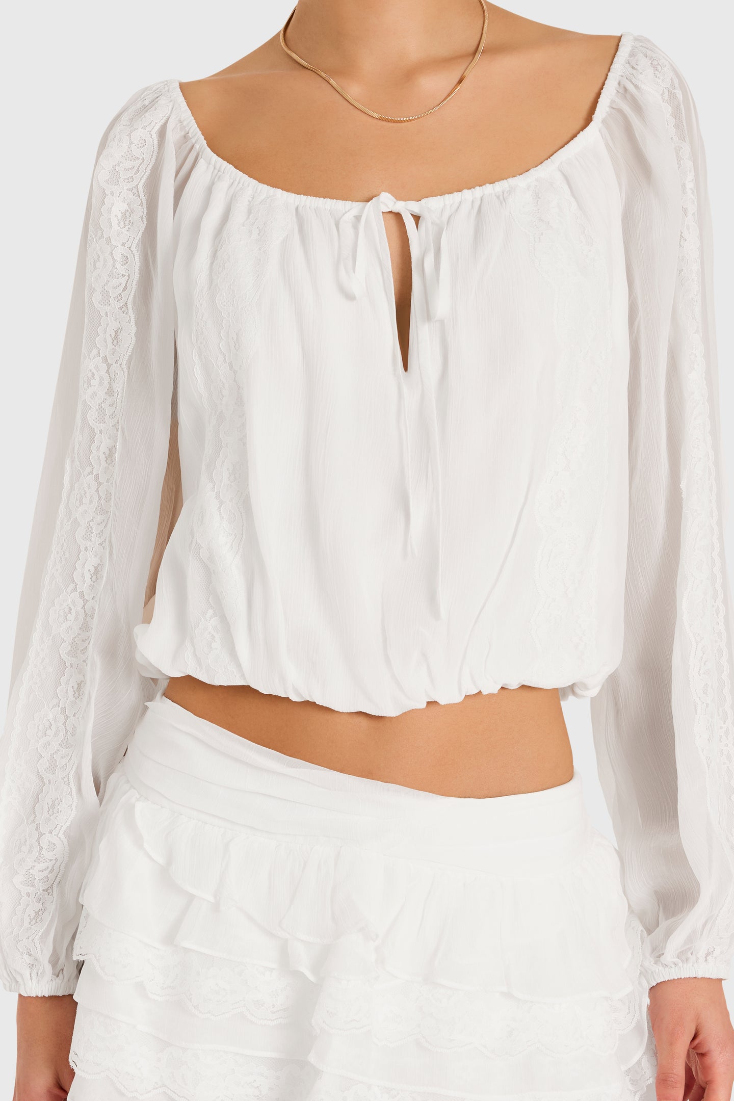 Dallas Top with Lace View 4