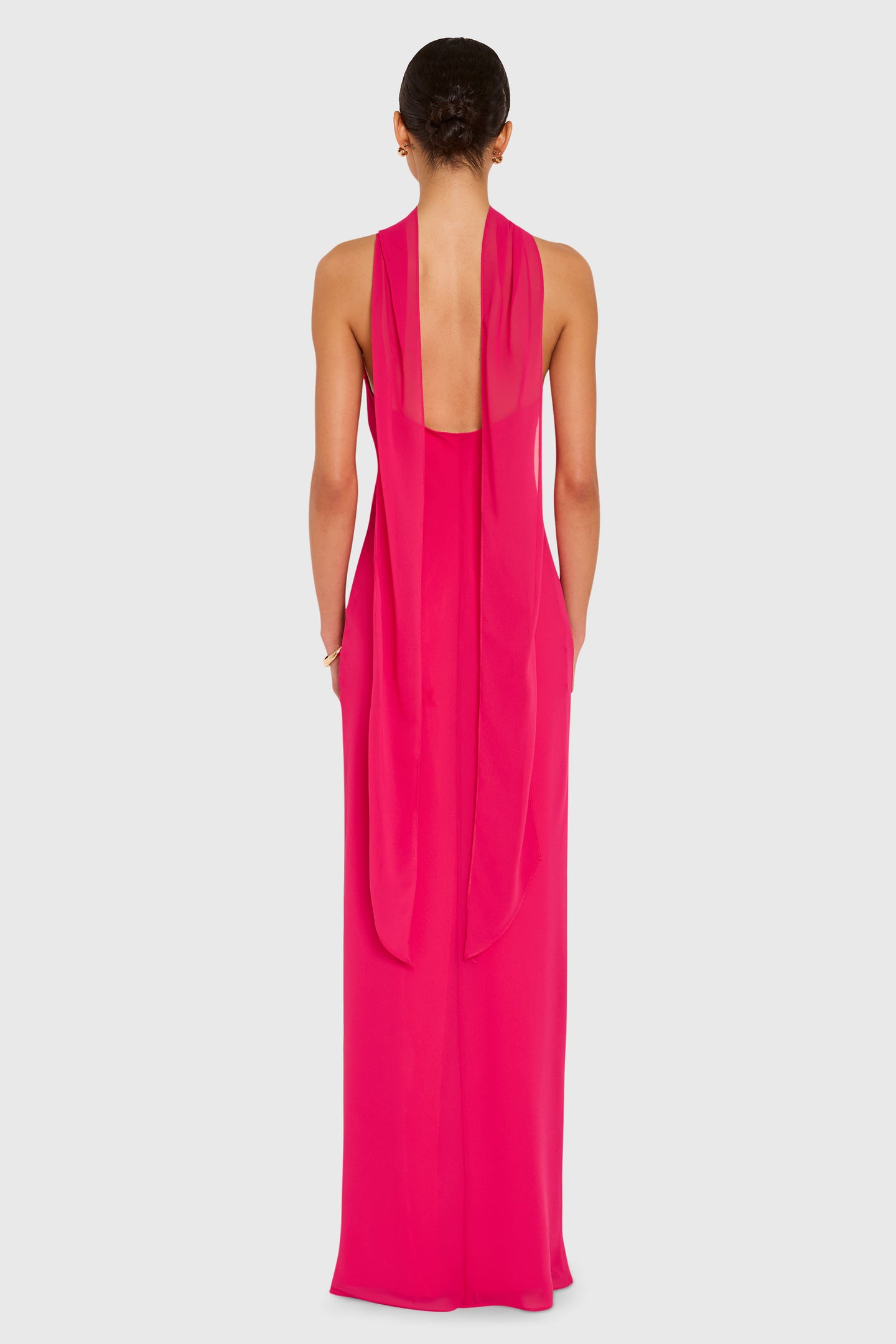 Ashton Maxi in Cerise Pink - Full Length Chiffon Dress - Amanda Uprichard Ashton Maxi in Cerise Pink - Full Length Chiffon Dress - Amanda Uprichard