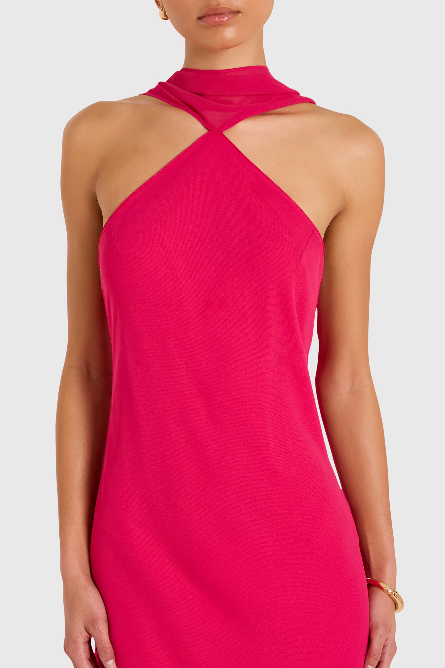 Ashton Maxi in Cerise Pink - Full Length Chiffon Dress - Amanda Uprichard Ashton Maxi in Cerise Pink - Full Length Chiffon Dress - Amanda Uprichard