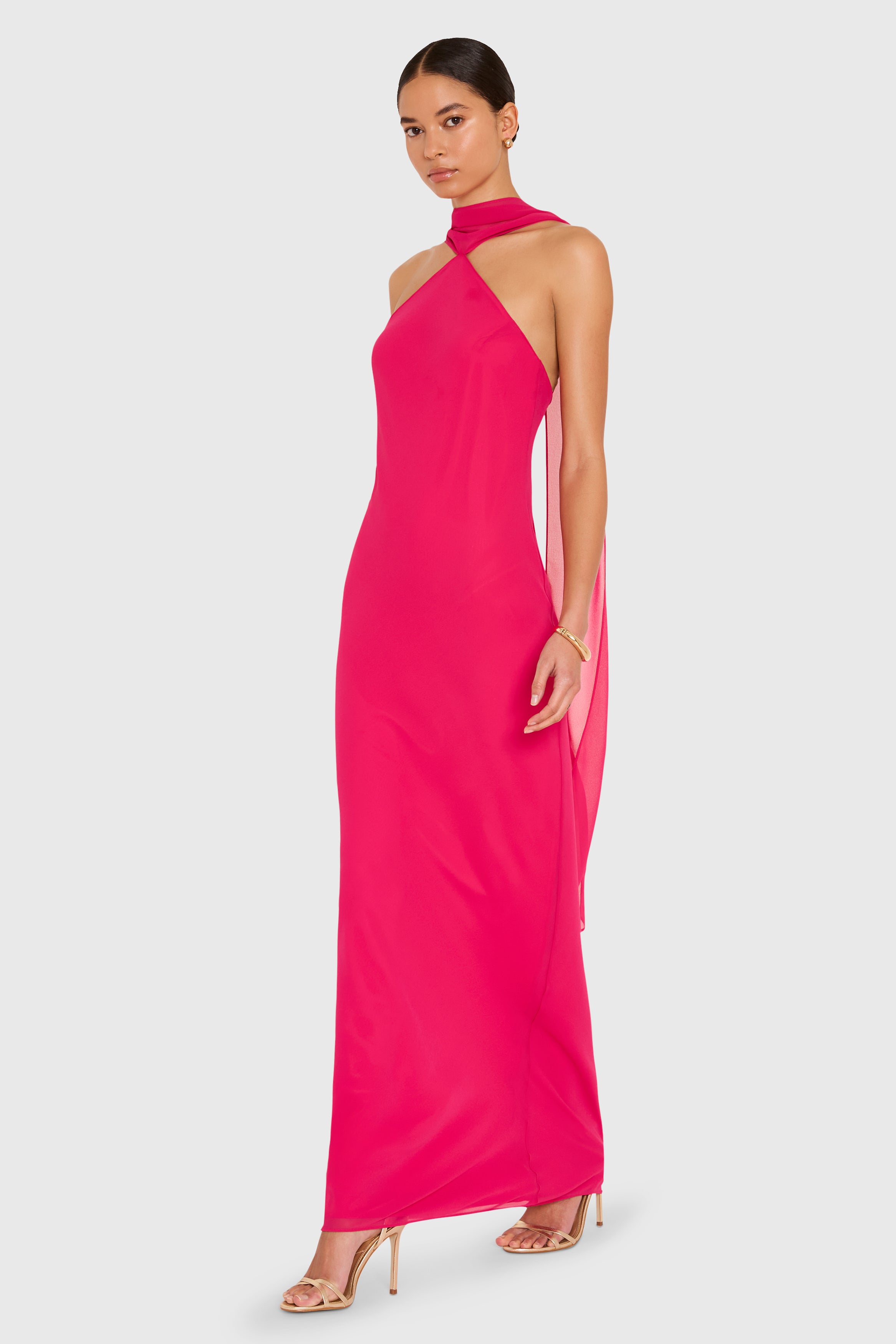 cerise bridesmaid dresses Cerise Fleur Midi Dress Teuta Matoshi