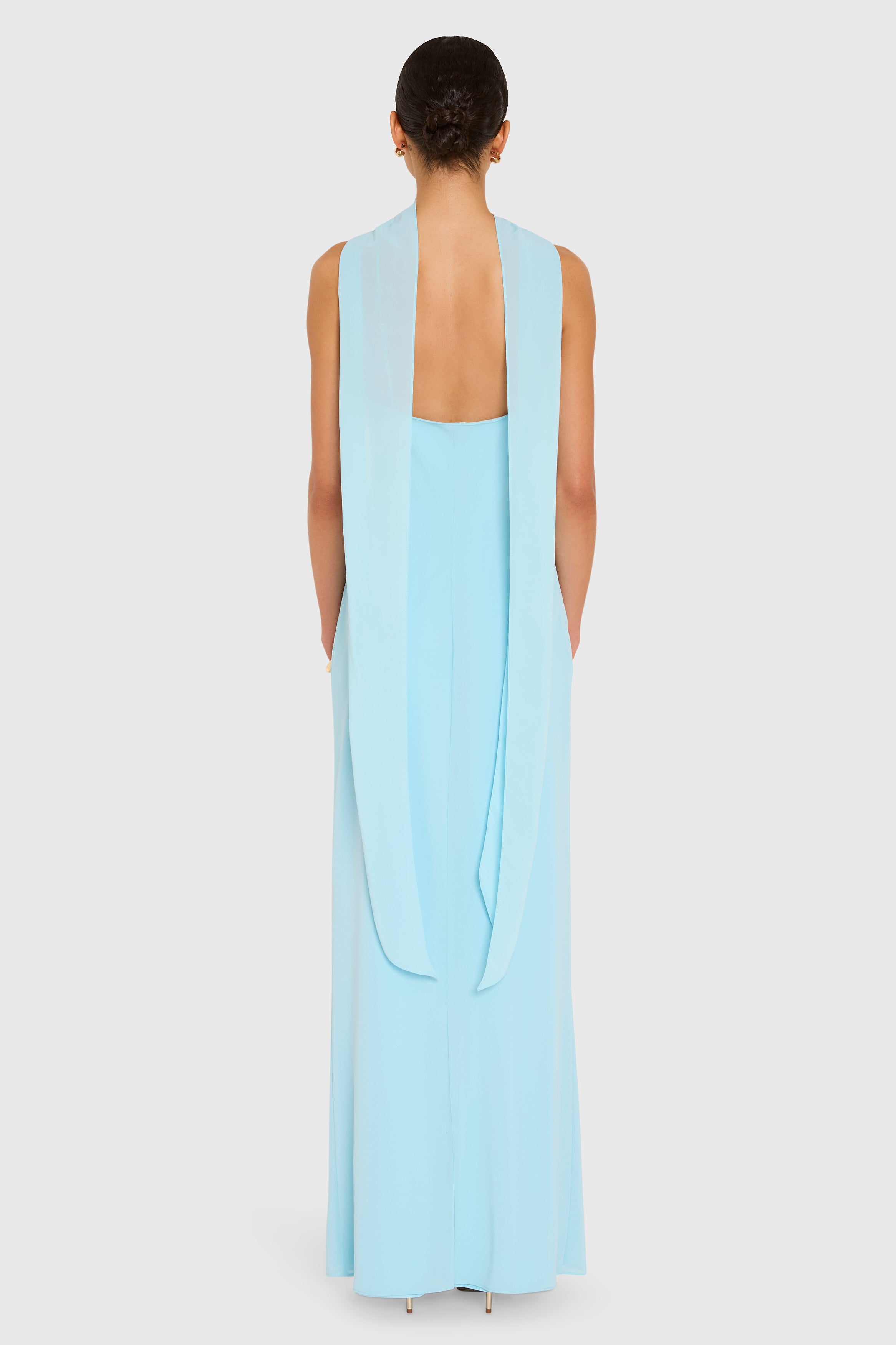 ice blue maxi dress Just Perfection Satin Maxi Dress