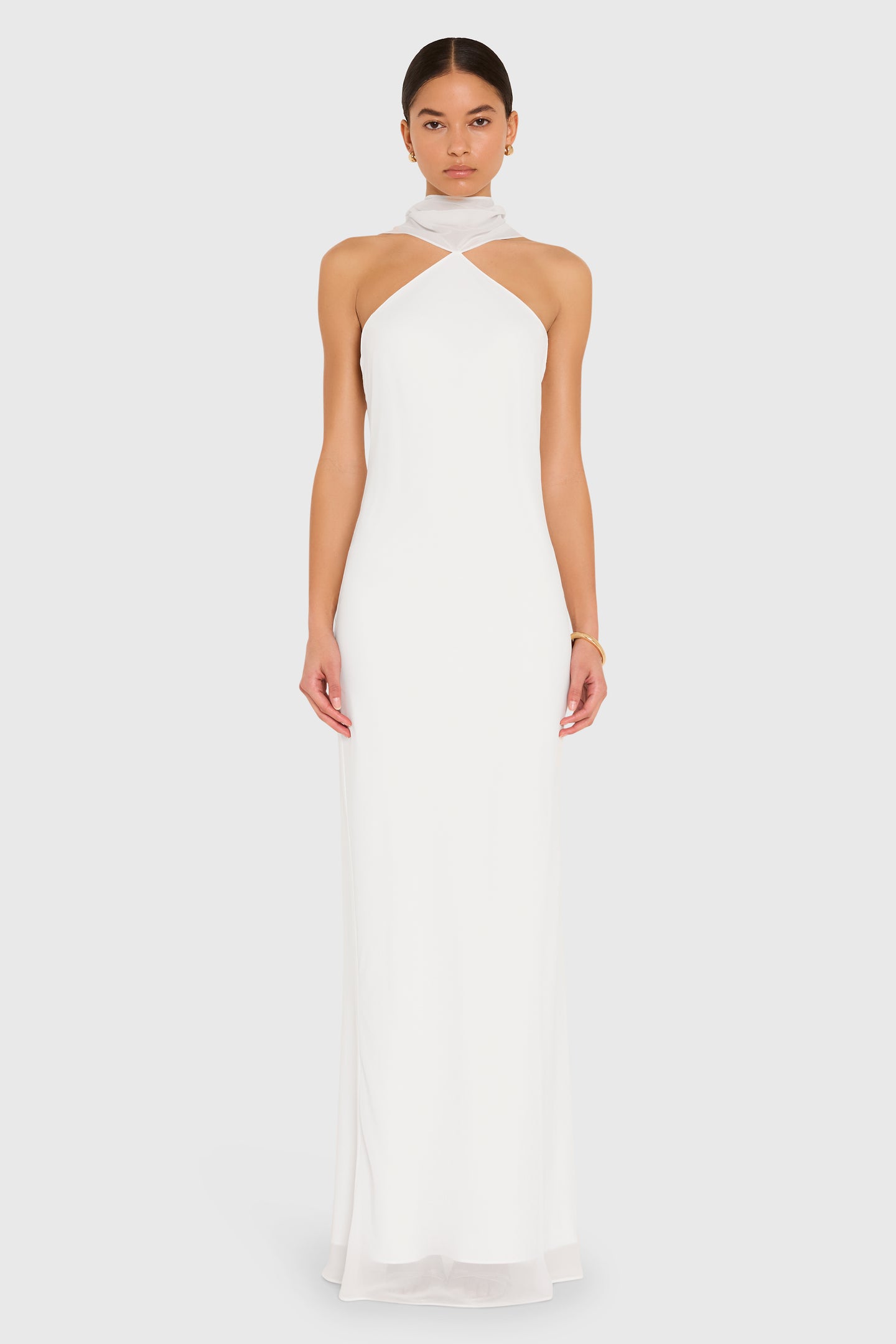 Ashton Maxi in Ivory - Full Length Chiffon Dress - Amanda Uprichard Ashton Maxi in Ivory - Full Length Chiffon Dress - Amanda Uprichard