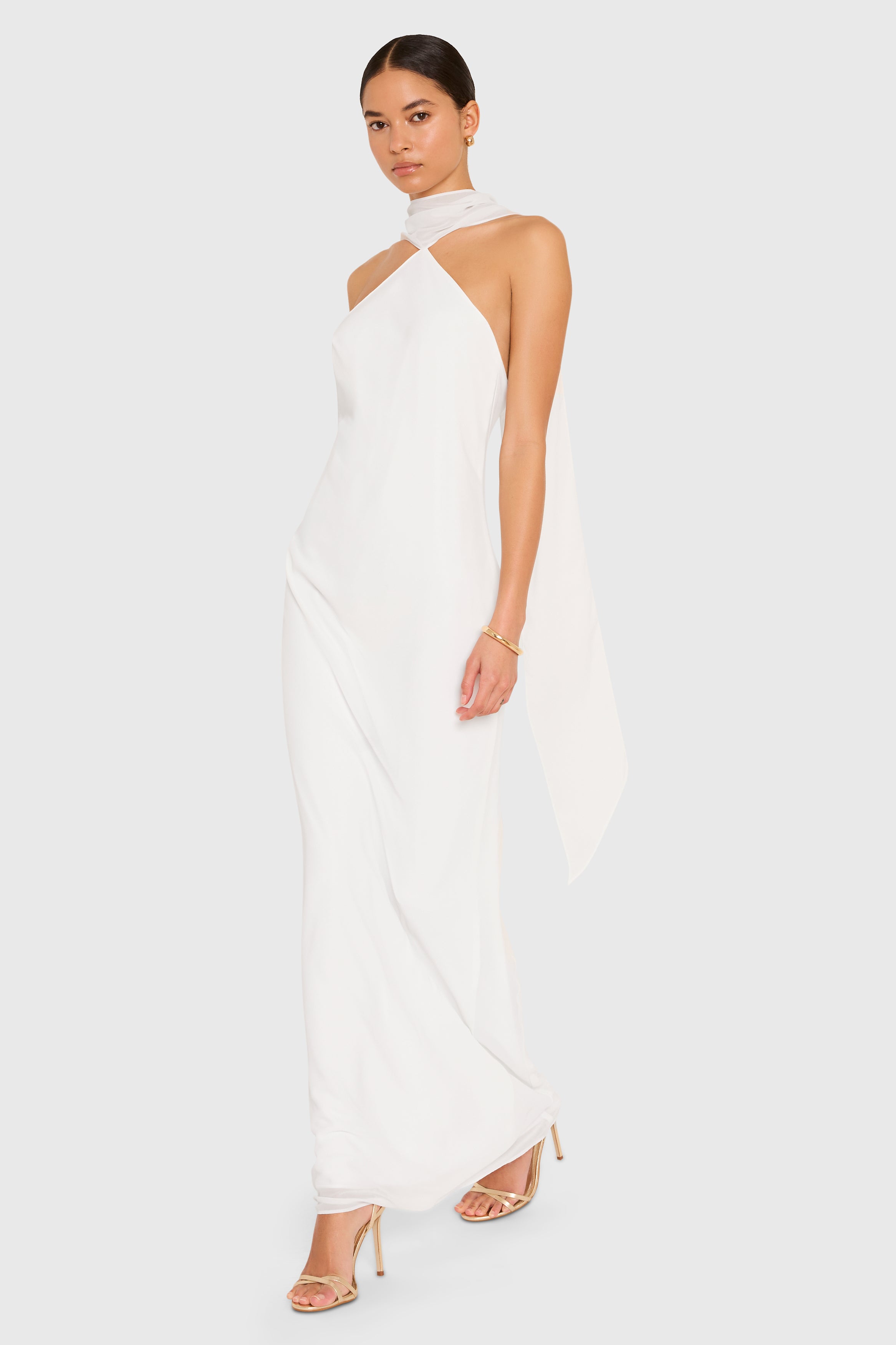 Ashton Maxi in Ivory - Full Length Chiffon Dress - Amanda Uprichard Ashton Maxi in Ivory - Full Length Chiffon Dress - Amanda Uprichard