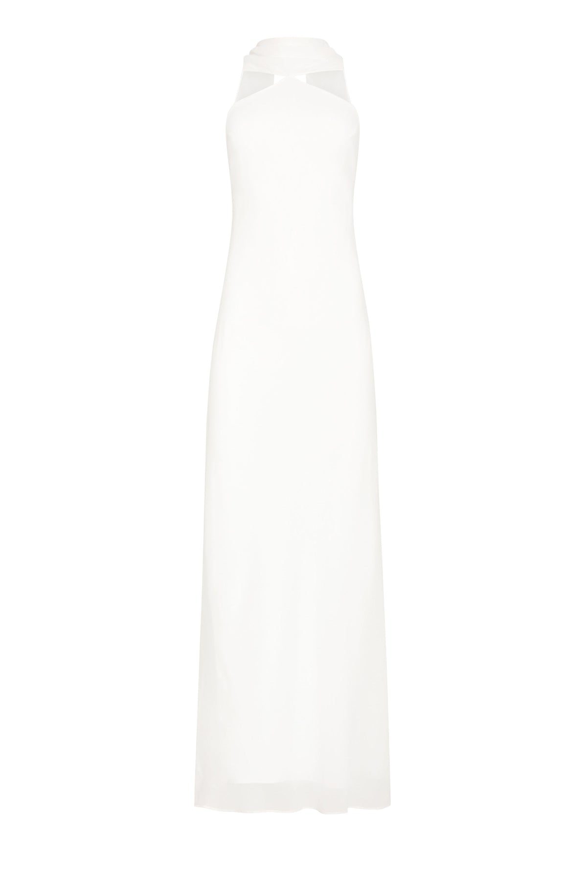 Amanda Uprichard Ashton Maxi in Ivory Chiffon - shown on an invisible mannequin