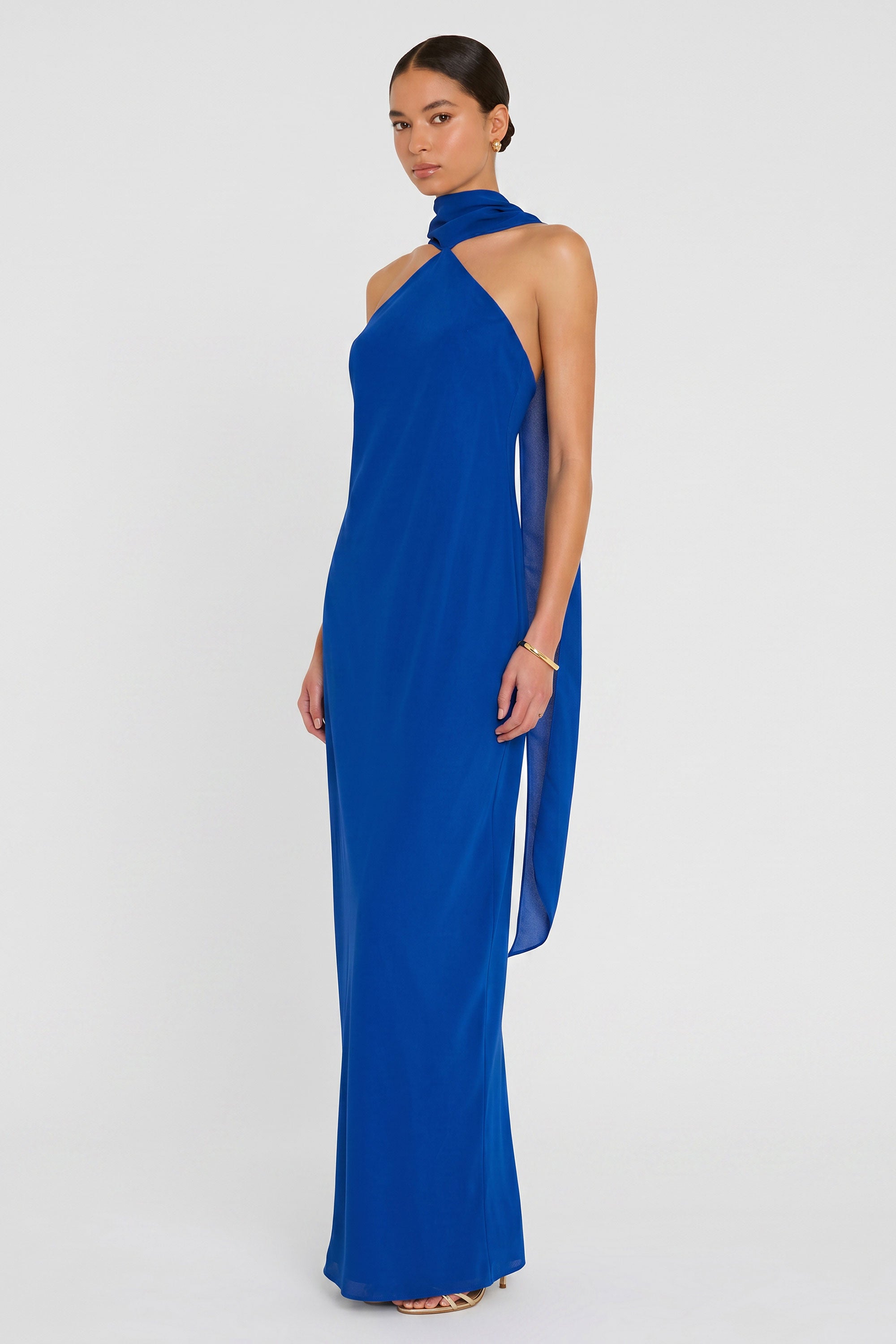 Sleeveless Maxi Ashton in Cobalt Chiffon | S