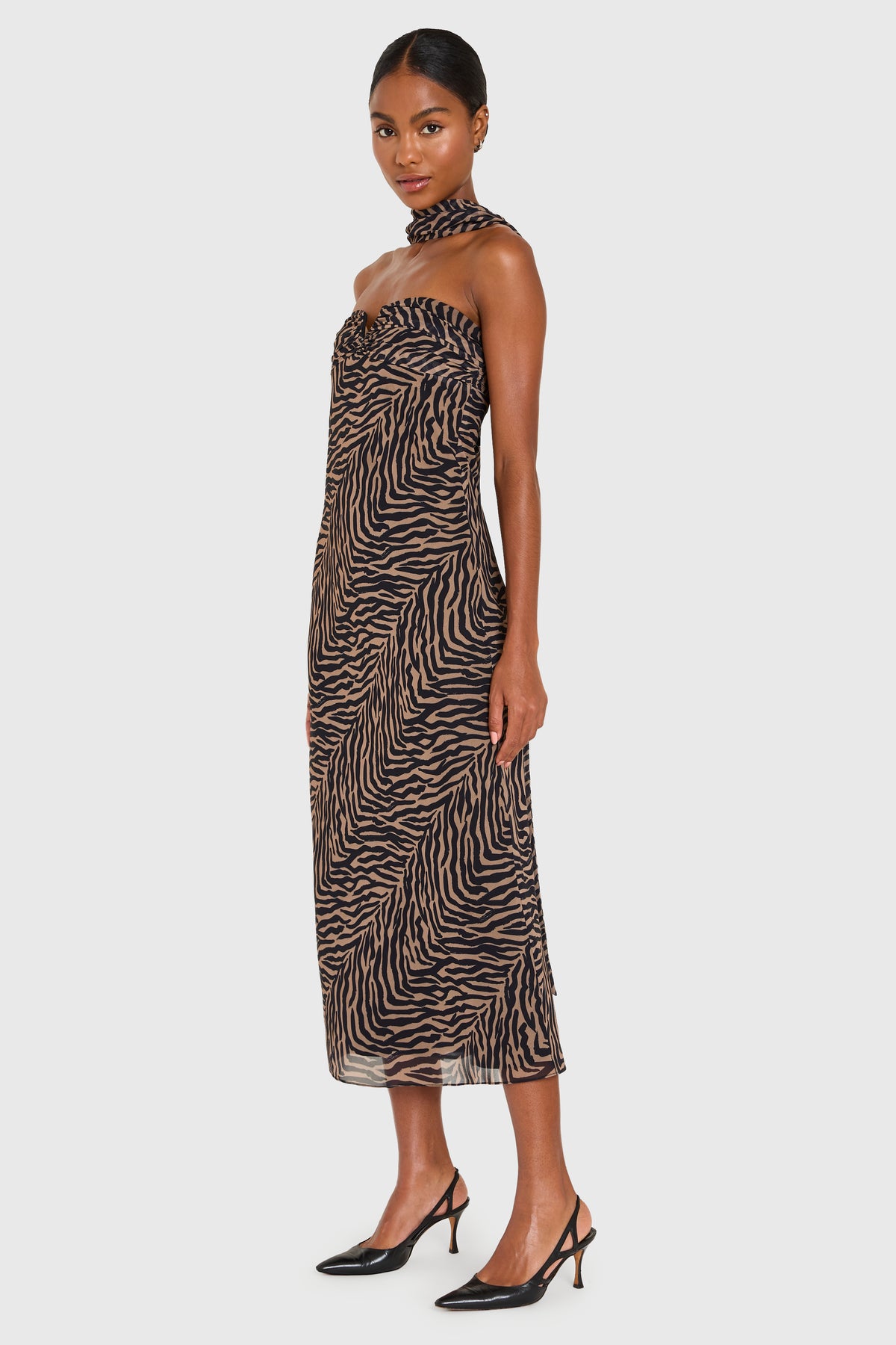 amanda uprichard midi dress Lara neckline: High Neck US SIZE:16W Pair with delicate gold Adore Bridal | Peoria