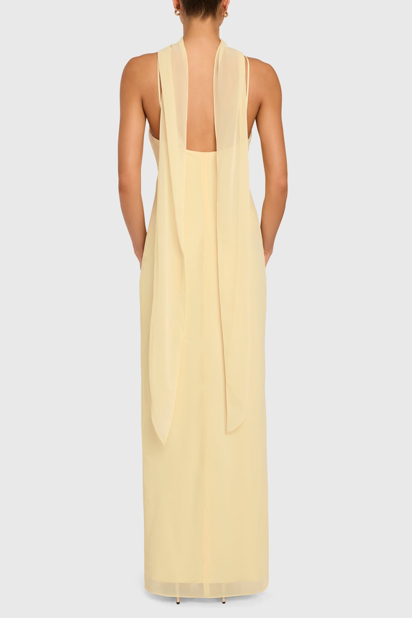 ashton maxi dress amanda uprichard brand:amanda uprichard Sleeveless Maxi Ashton in Arctic Chiffon | XS