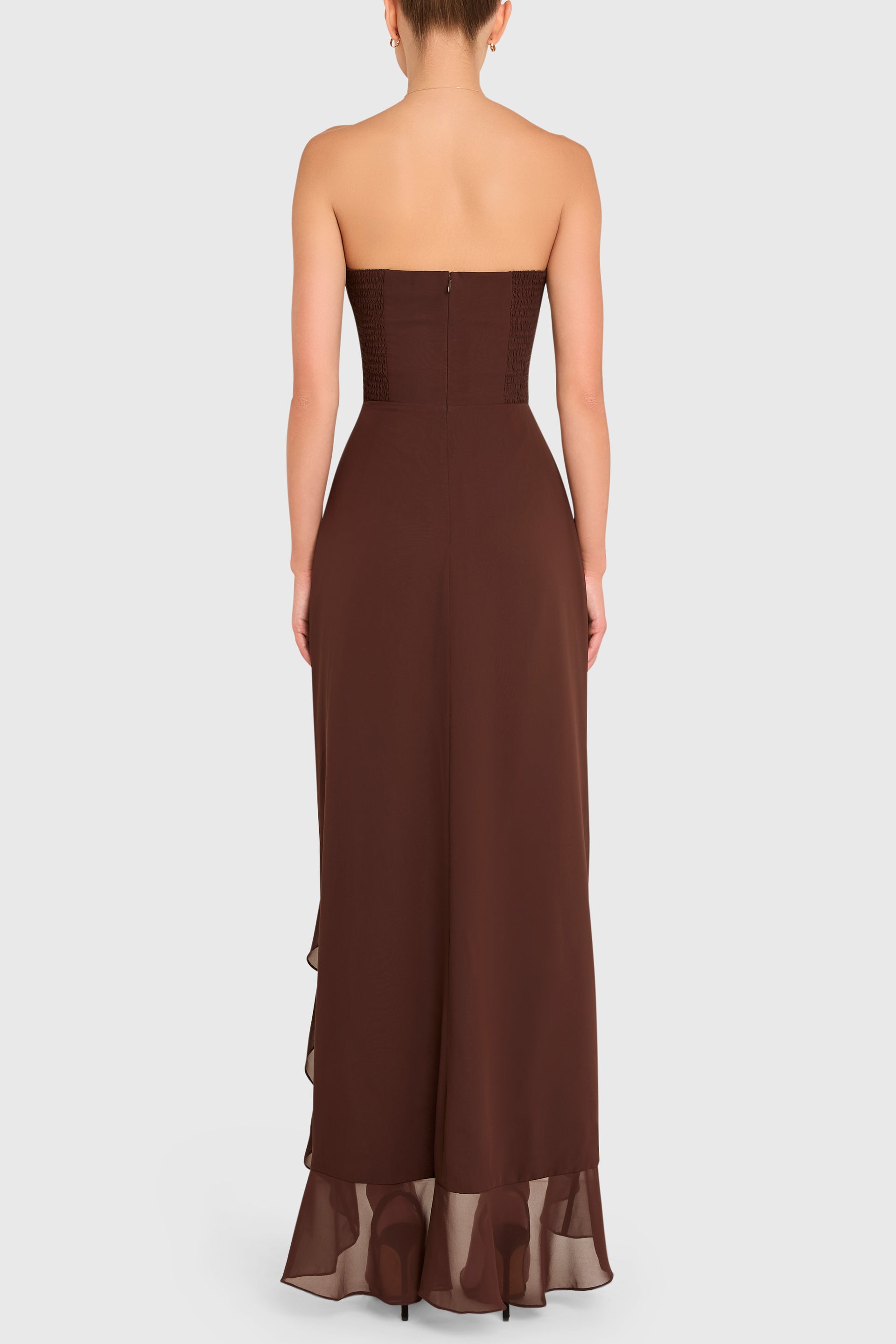 eden strapless maxi dress Gown in Cocoa | Women's Formal Evening Gown Chic Strapless Design Skirt Length:Skirt 115 cm filter-size: 6 Men's Olive Green Dress