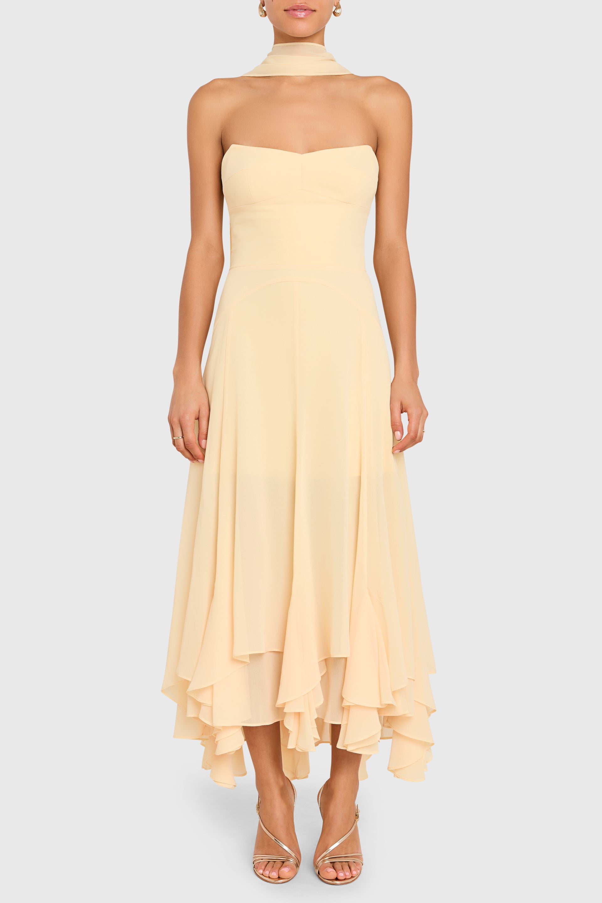 Monterey Dress in Cornsilk | Chiffon Cocktail Dress