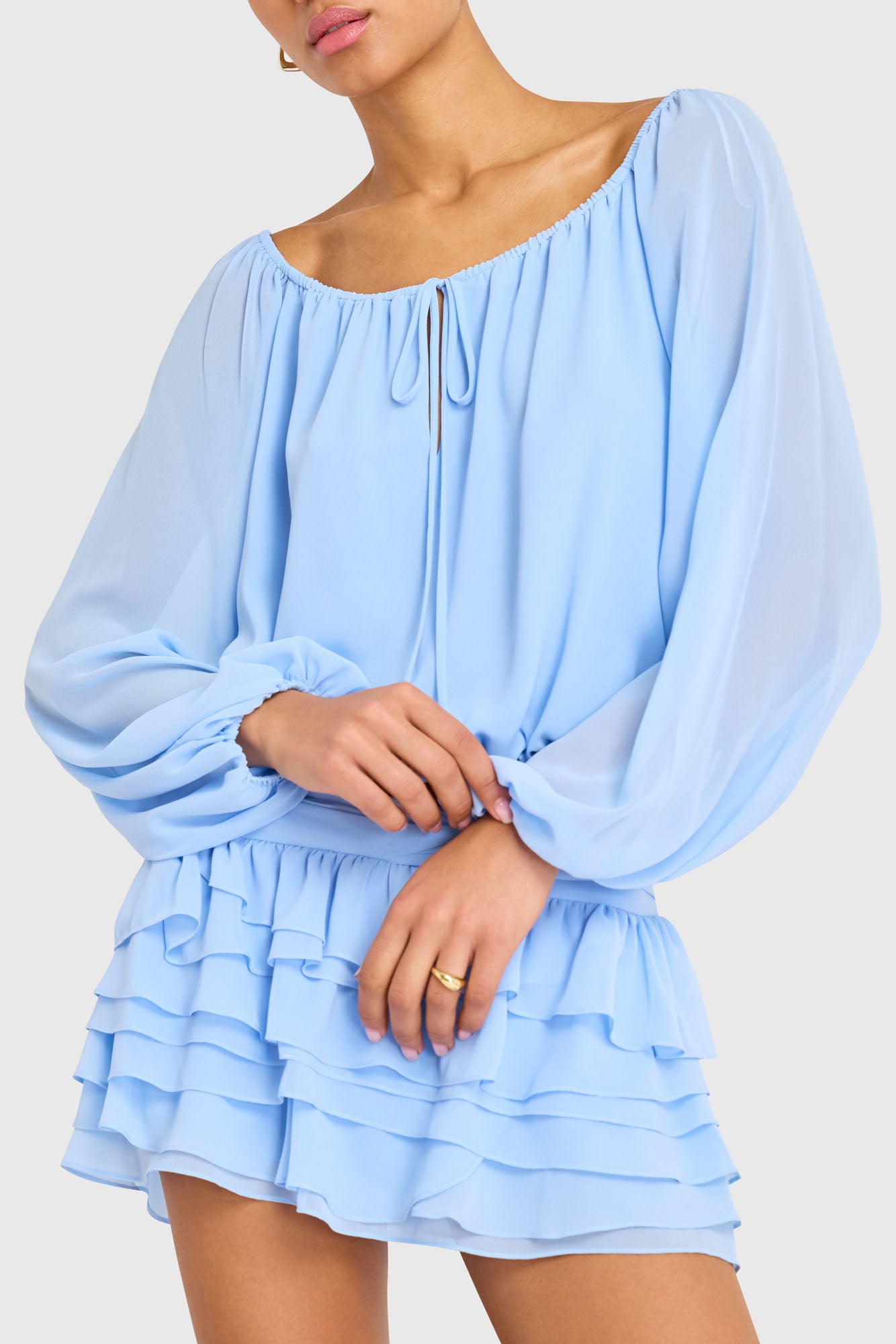 Dallas Top in Baby Blue | Women's Chic Going-Out Top
