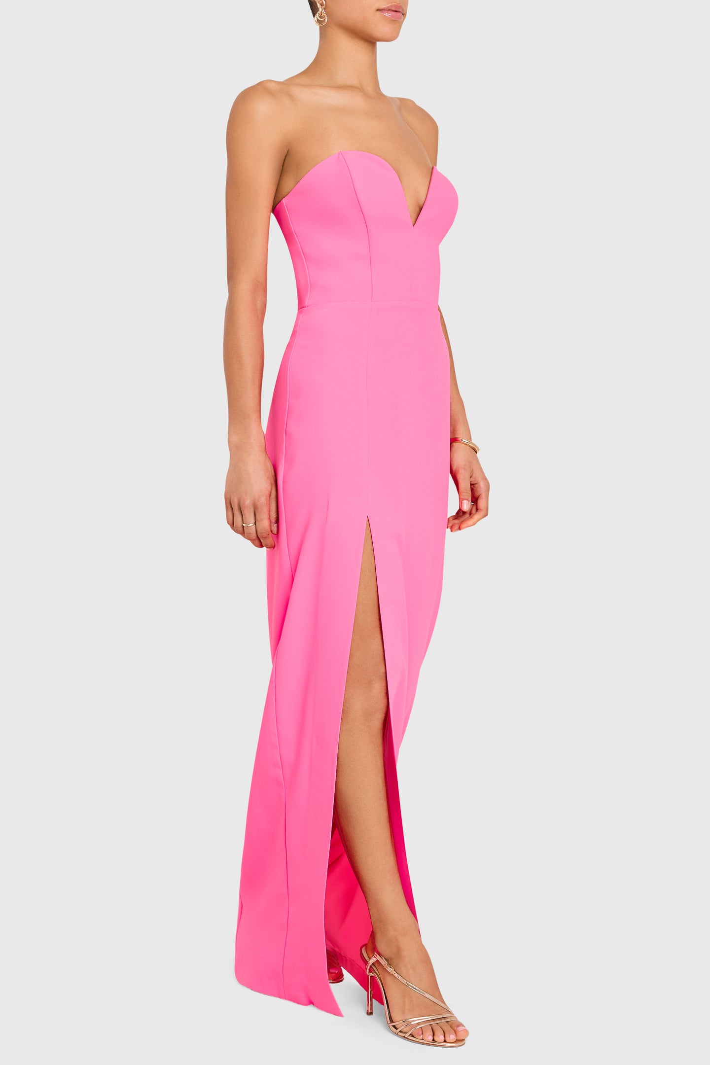 Cherri Gown | Strapless Slit Evening Gown - Amanda Uprichard Cherri Gown | Strapless Slit Evening Gown - Amanda Uprichard
