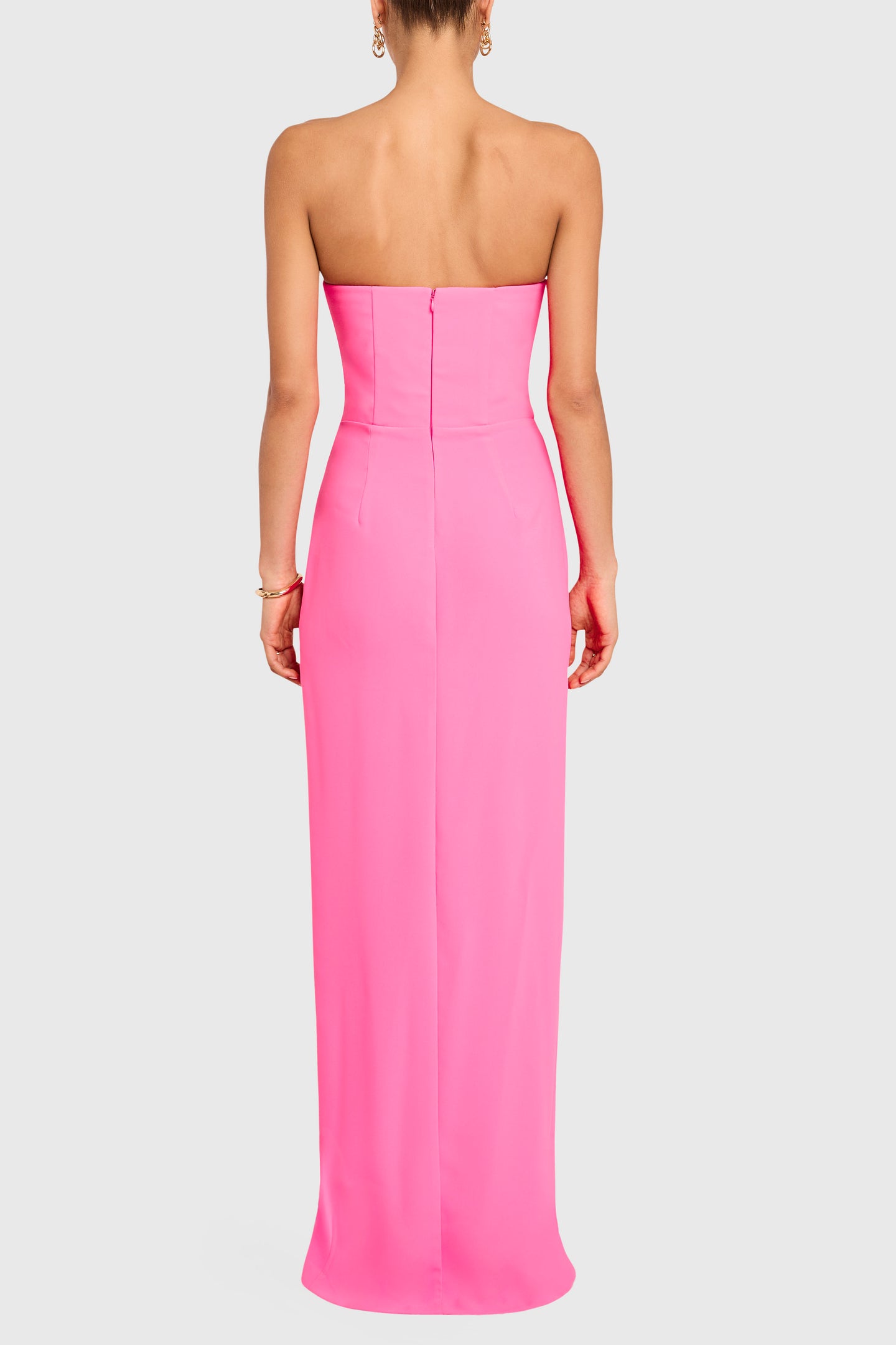 Strapless Maxi Cherri Gown in Shocking Pink | M Strapless Maxi Cherri Gown in Shocking Pink | M
